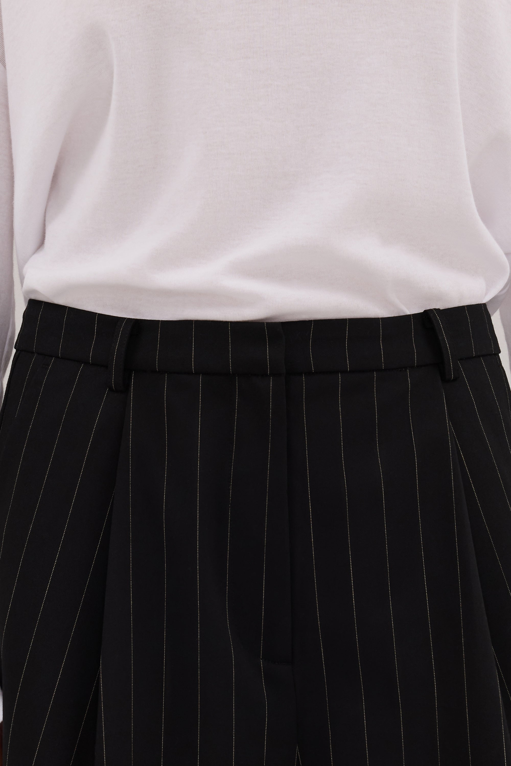 SIAN BLACK PINSTRIPE BERMUDA SHORT