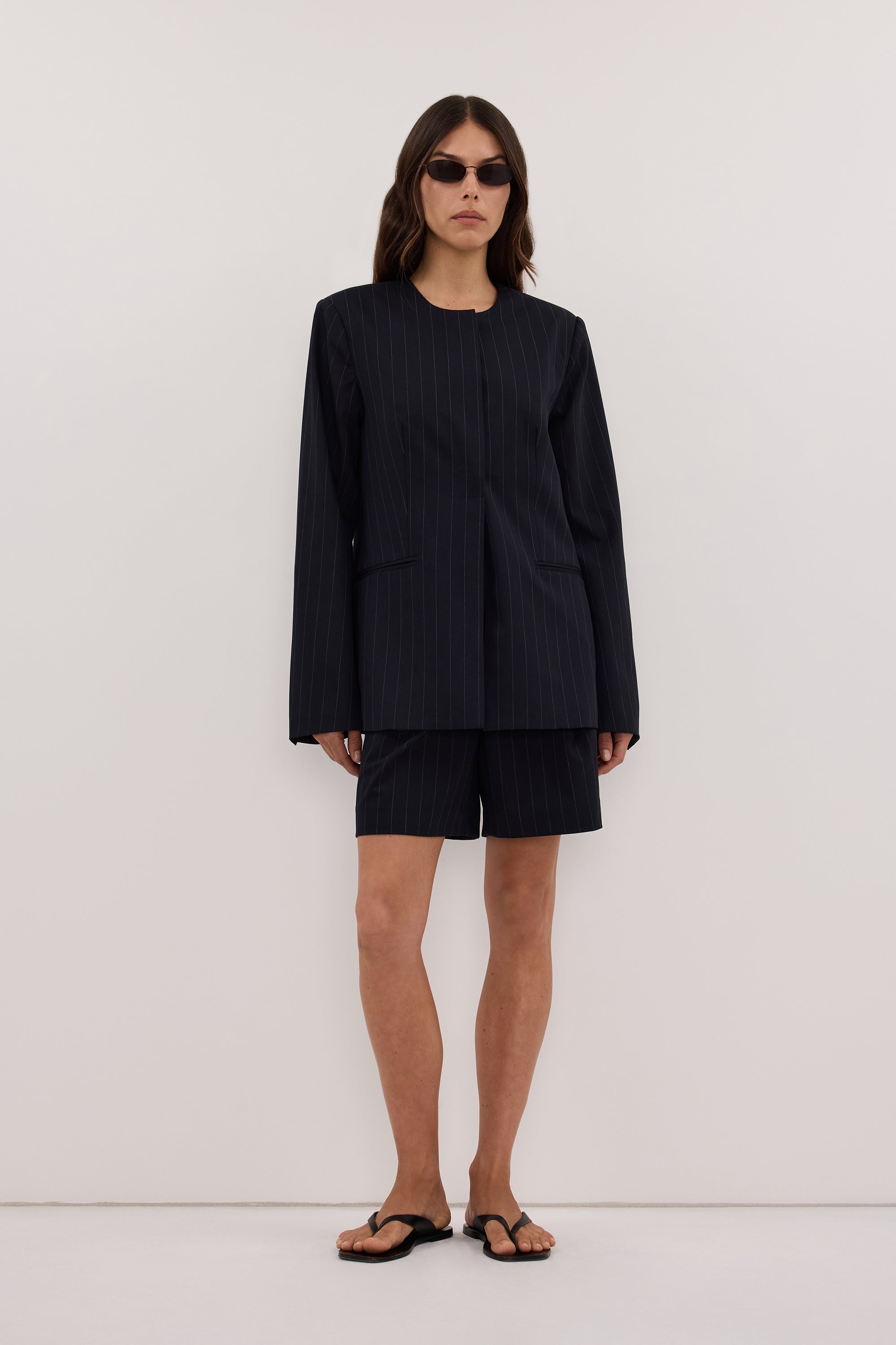 SIAN INK PINSTRIPE BERMUDA SHORT