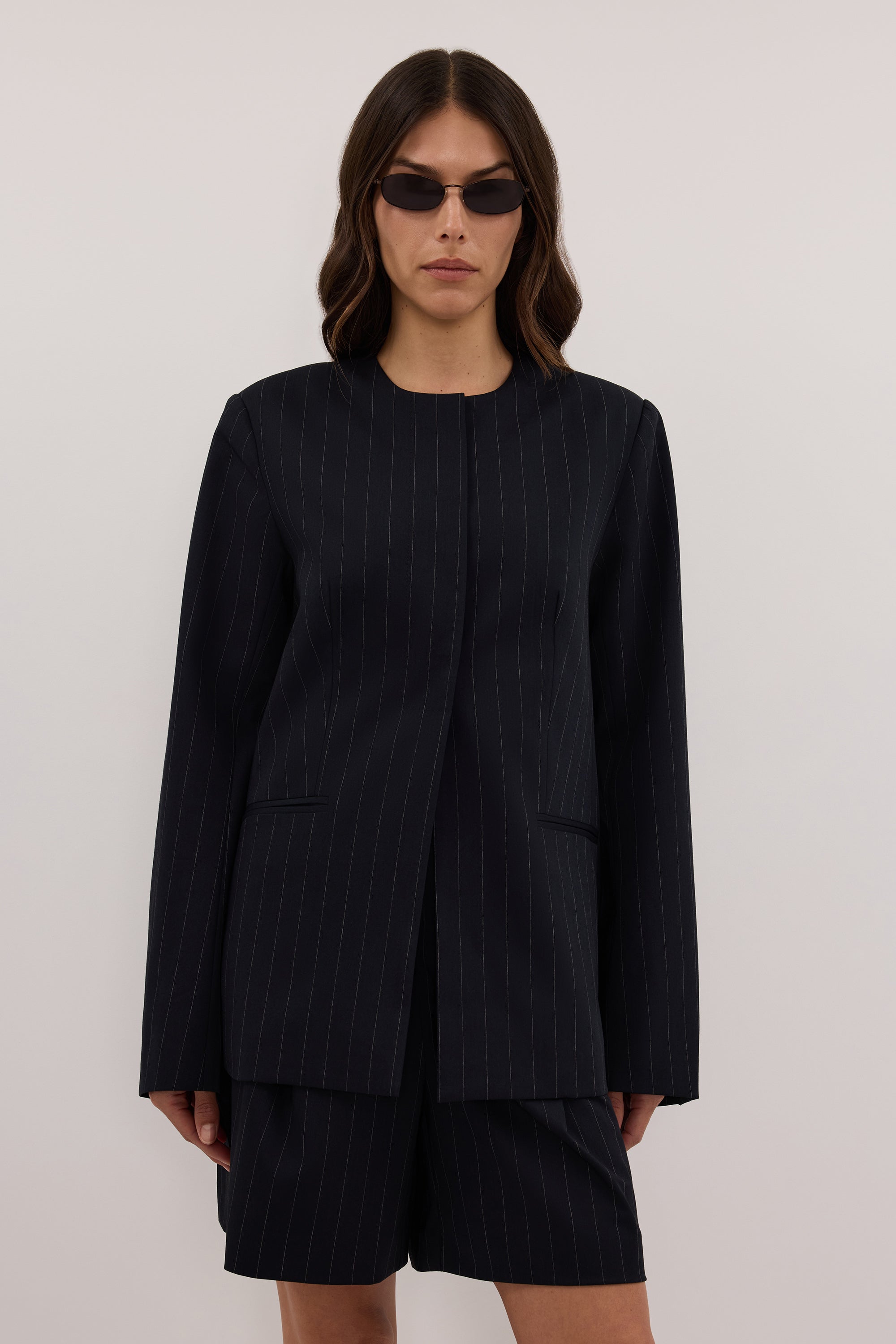 SIAN INK PINSTRIPE BERMUDA SHORT