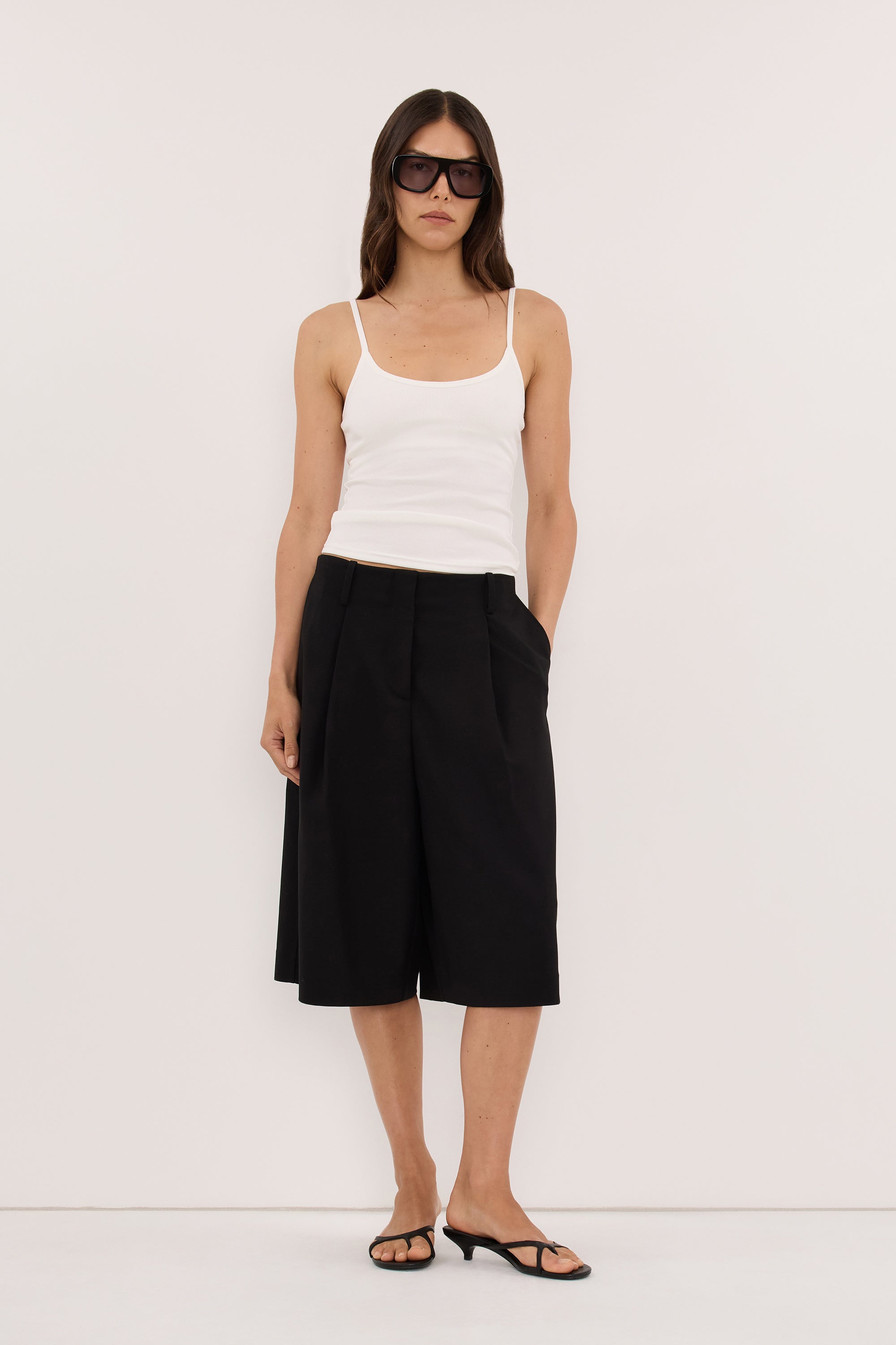 ROMY BLACK LONGLINE BERMUDA SHORT