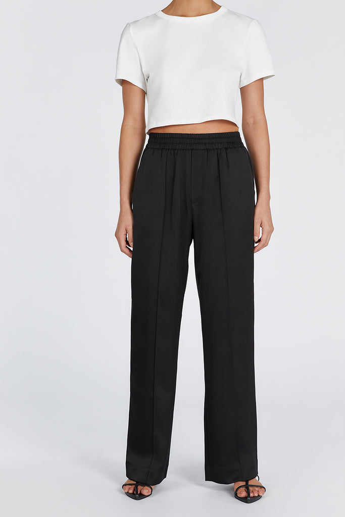 OSLO BLACK SATIN PANT | Dissh