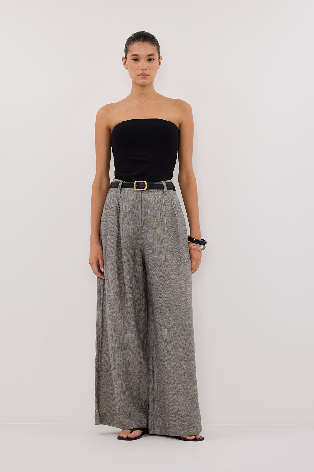 ELIAS CHARCOAL LINEN BLEND PANT