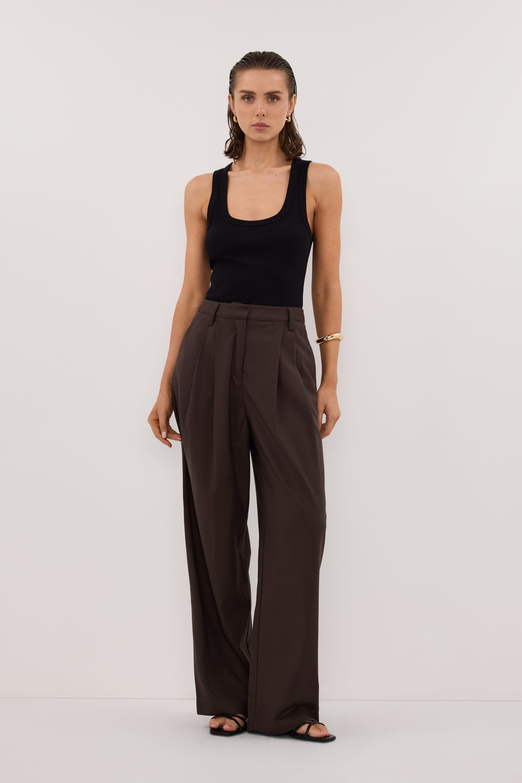 EDEN BITTER CHOC TAILORED PANT