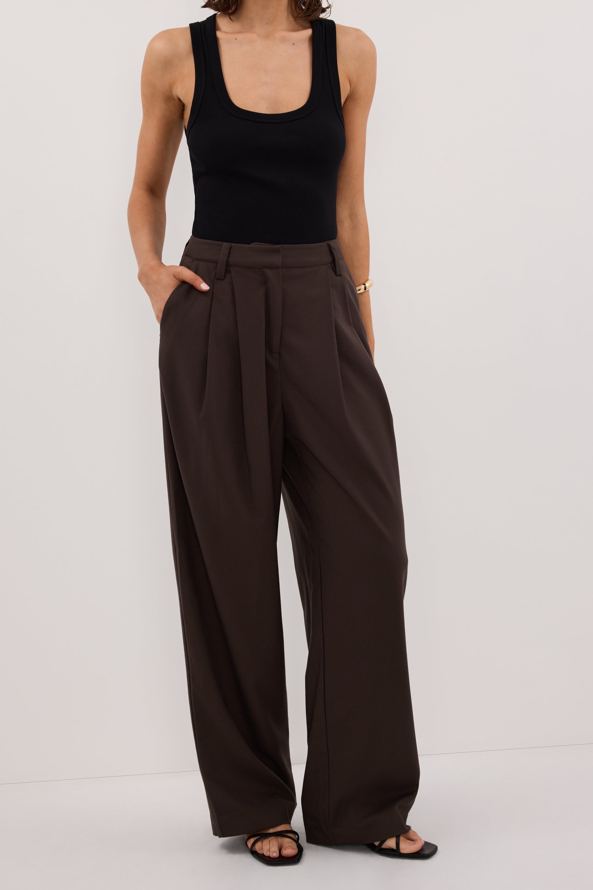 EDEN BITTER CHOC TAILORED PANT