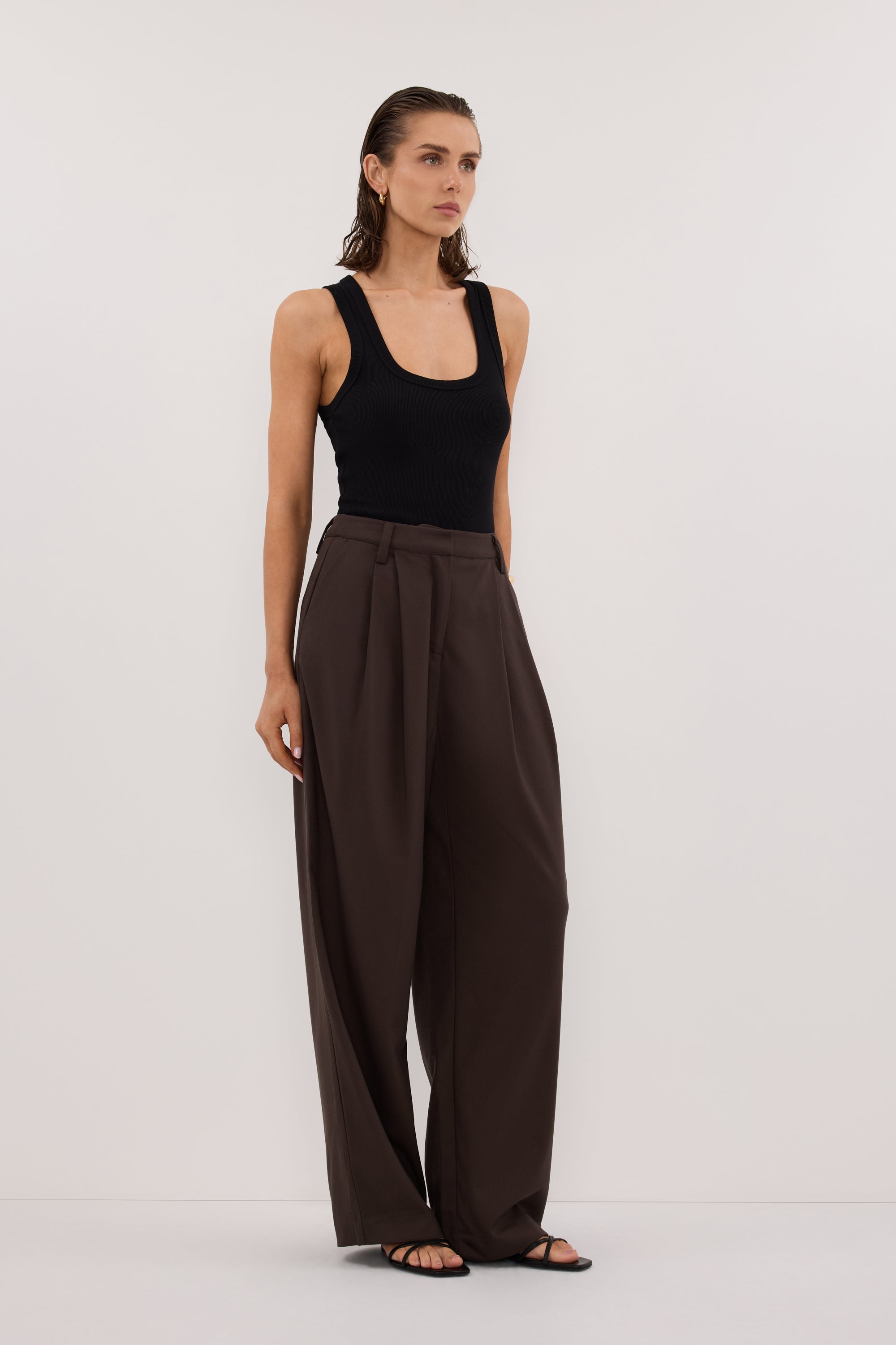 EDEN BITTER CHOC TAILORED PANT