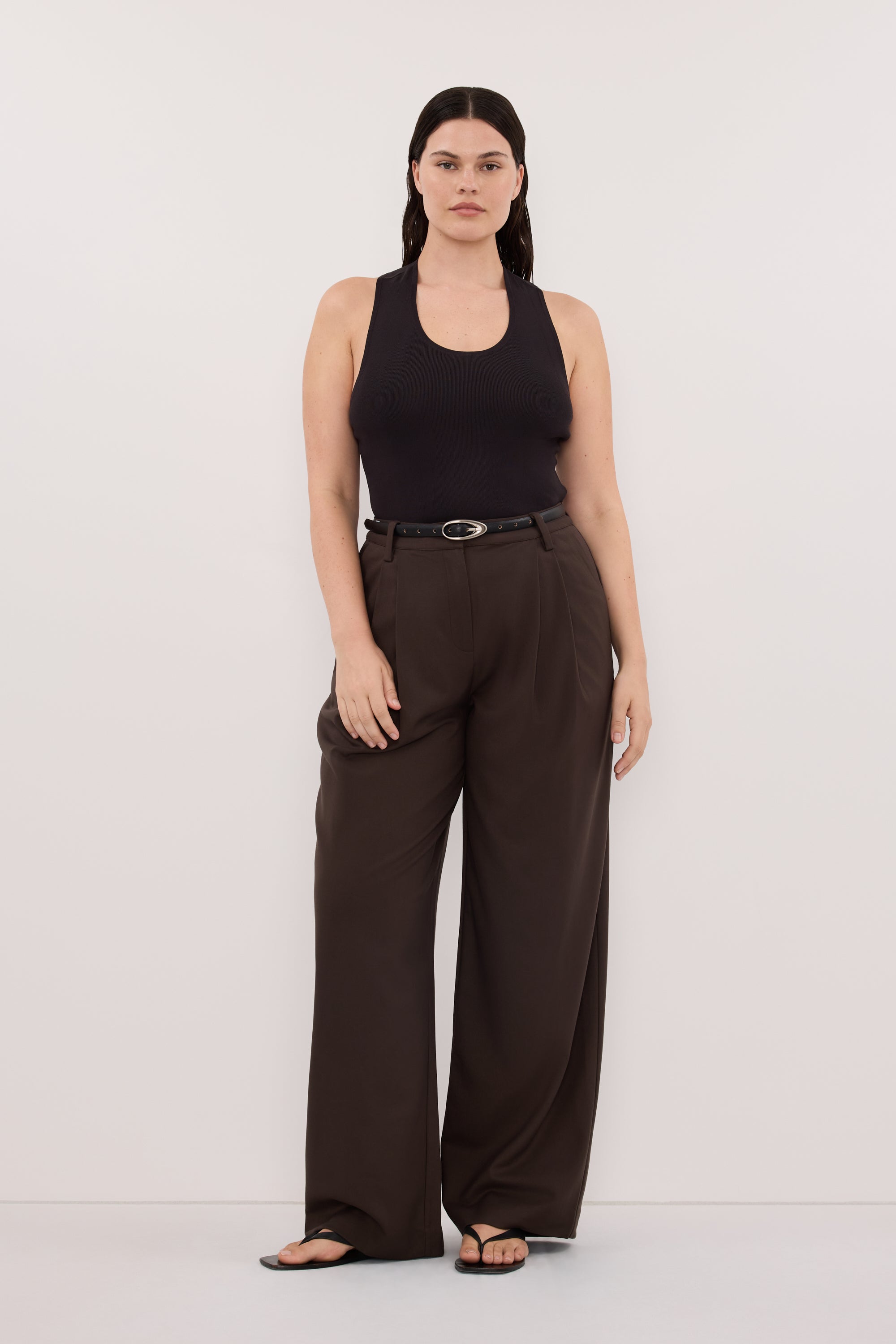 EDEN BITTER CHOC TAILORED PANT