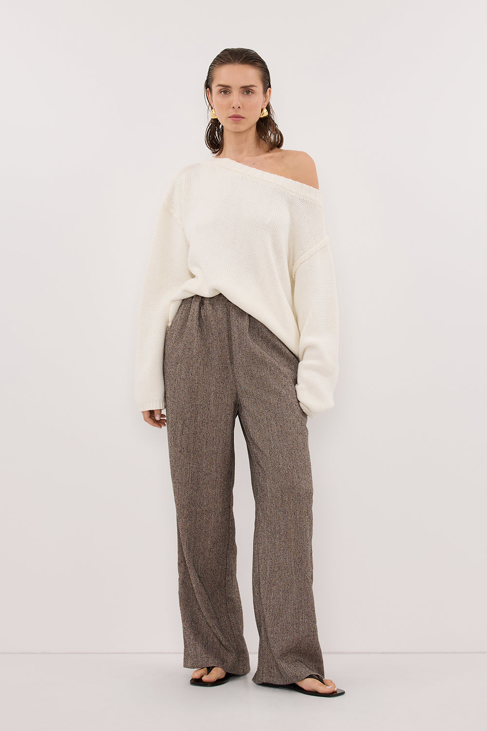FRANKIE CHOC TWEED PANT