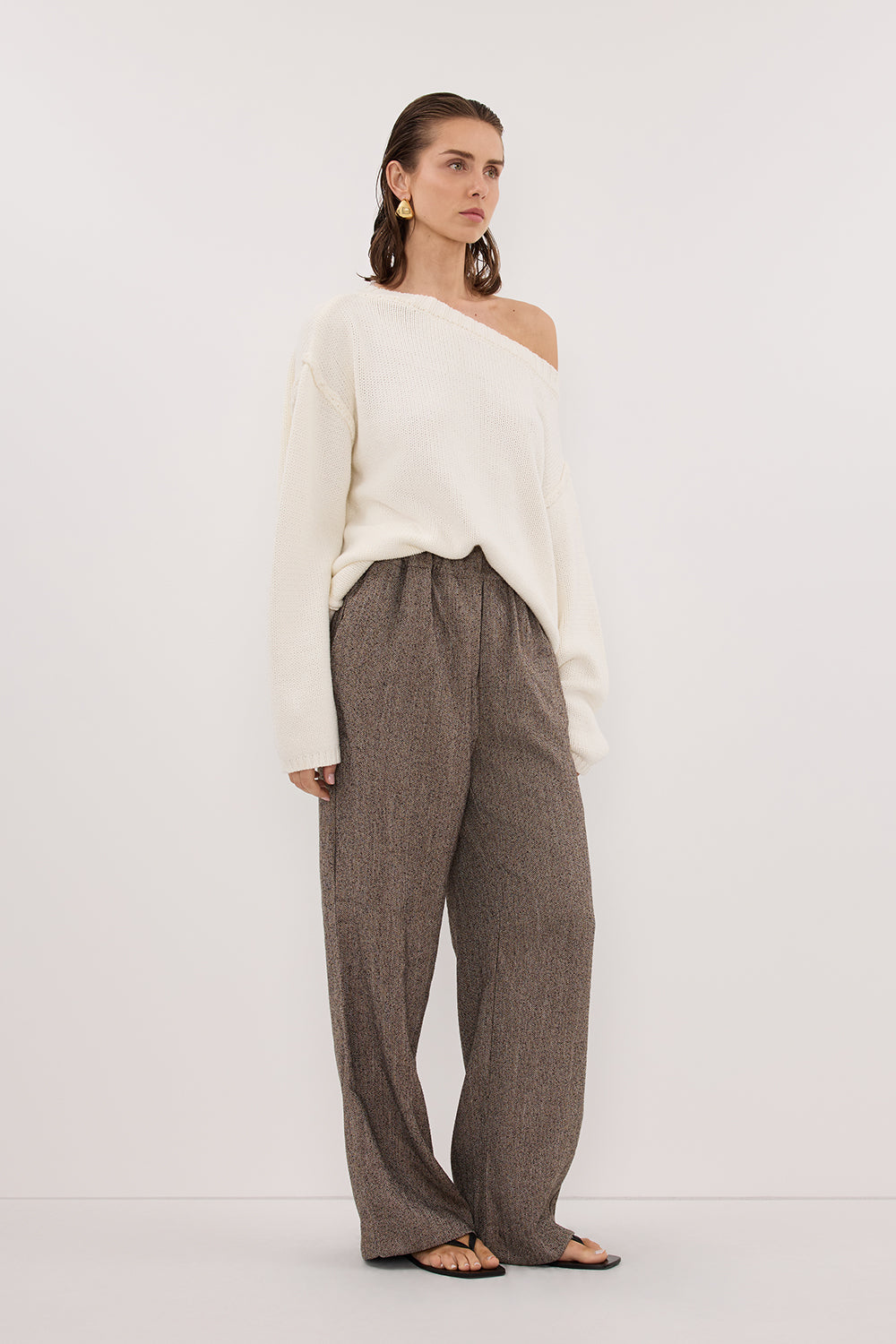 FRANKIE CHOC TWEED PANT