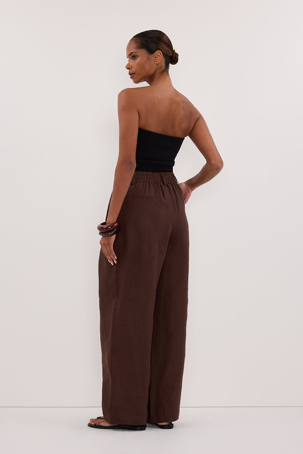 FRAN COCOA CHOC LINEN PANT