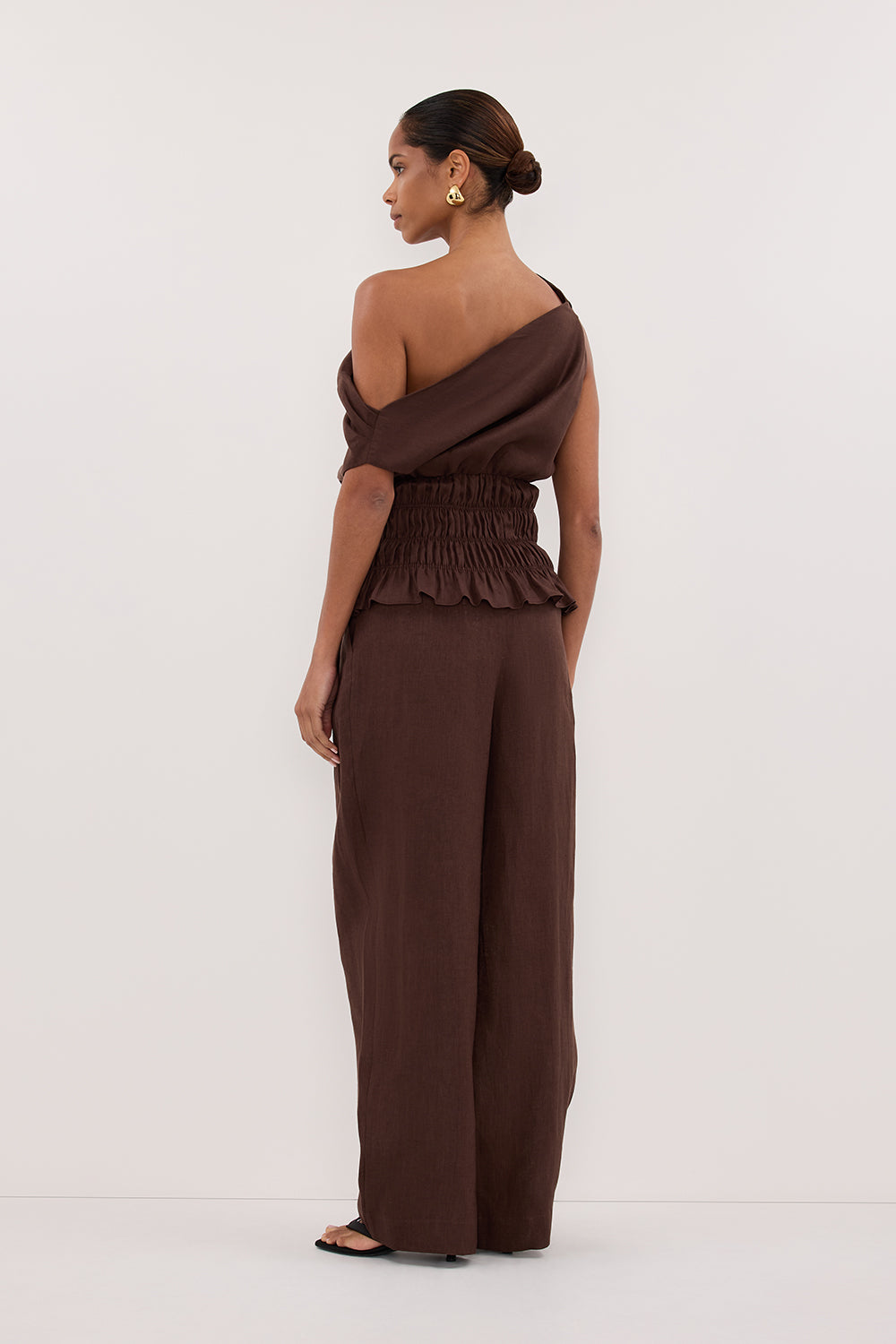 FRAN COCOA CHOC LINEN PANT