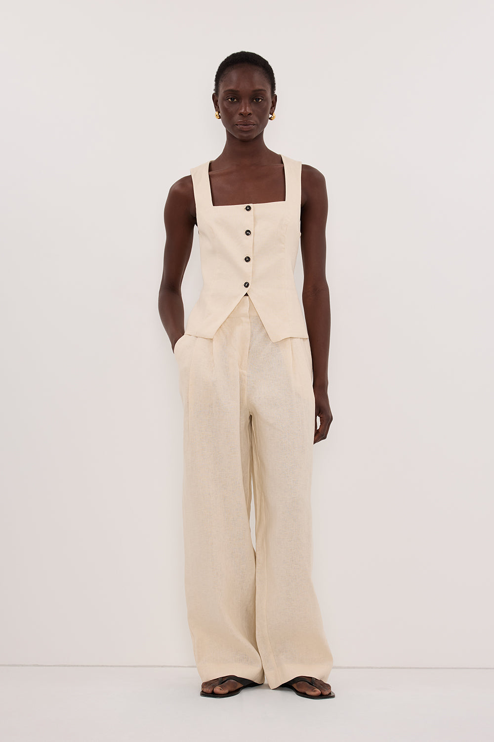 FRAN SANDSTONE LINEN PANT