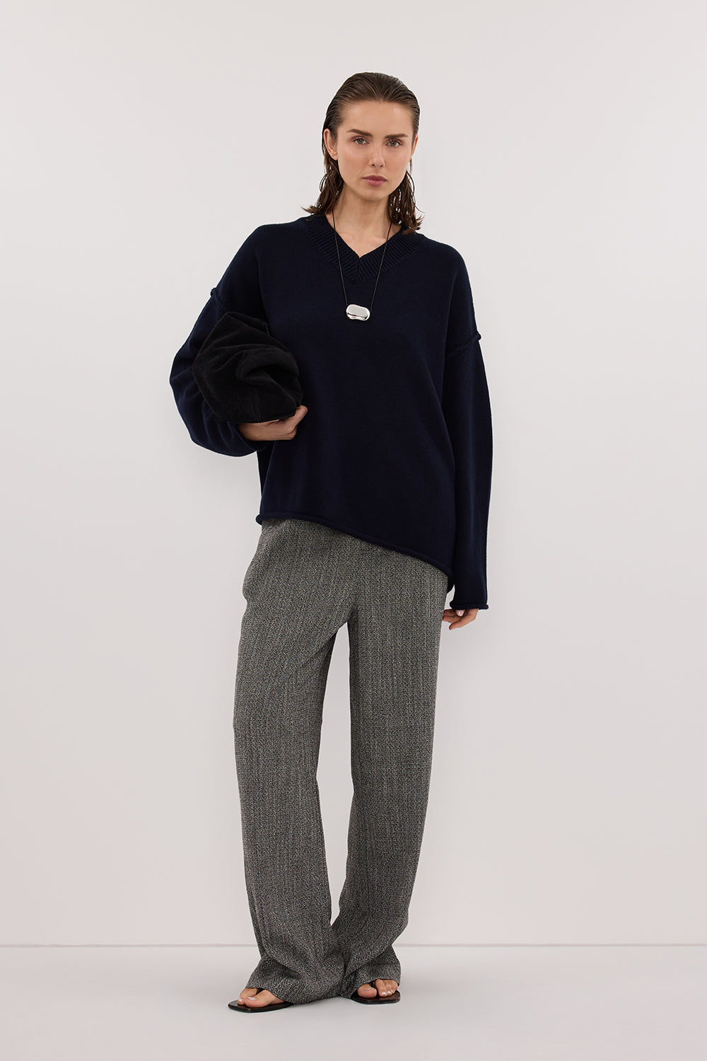 MANHATTAN CHARCOAL TWEED PANT