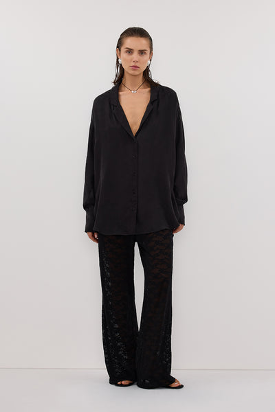 Aude wearing BELLE BLACK LACE PANT