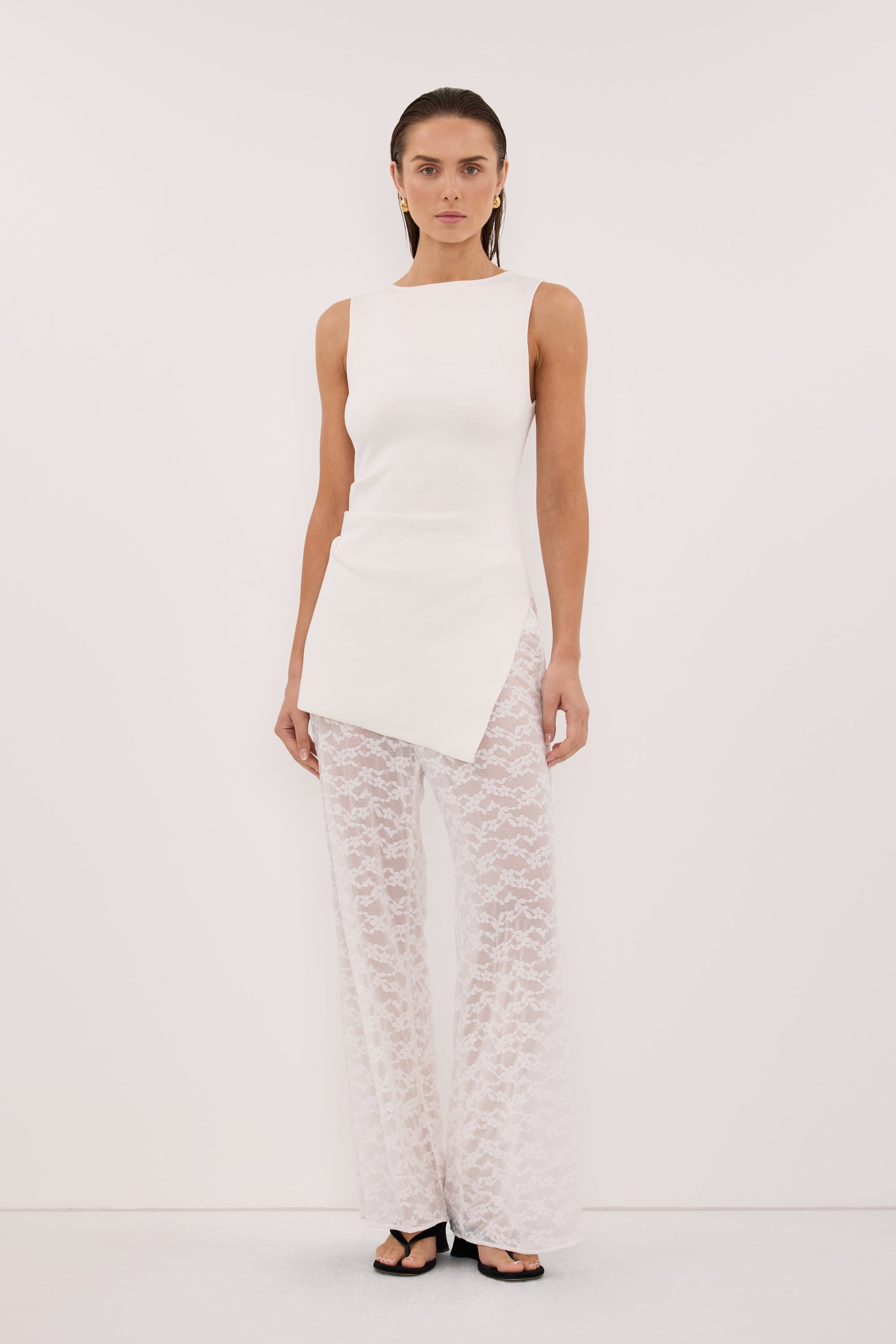 BELLE WHITE LACE PANT