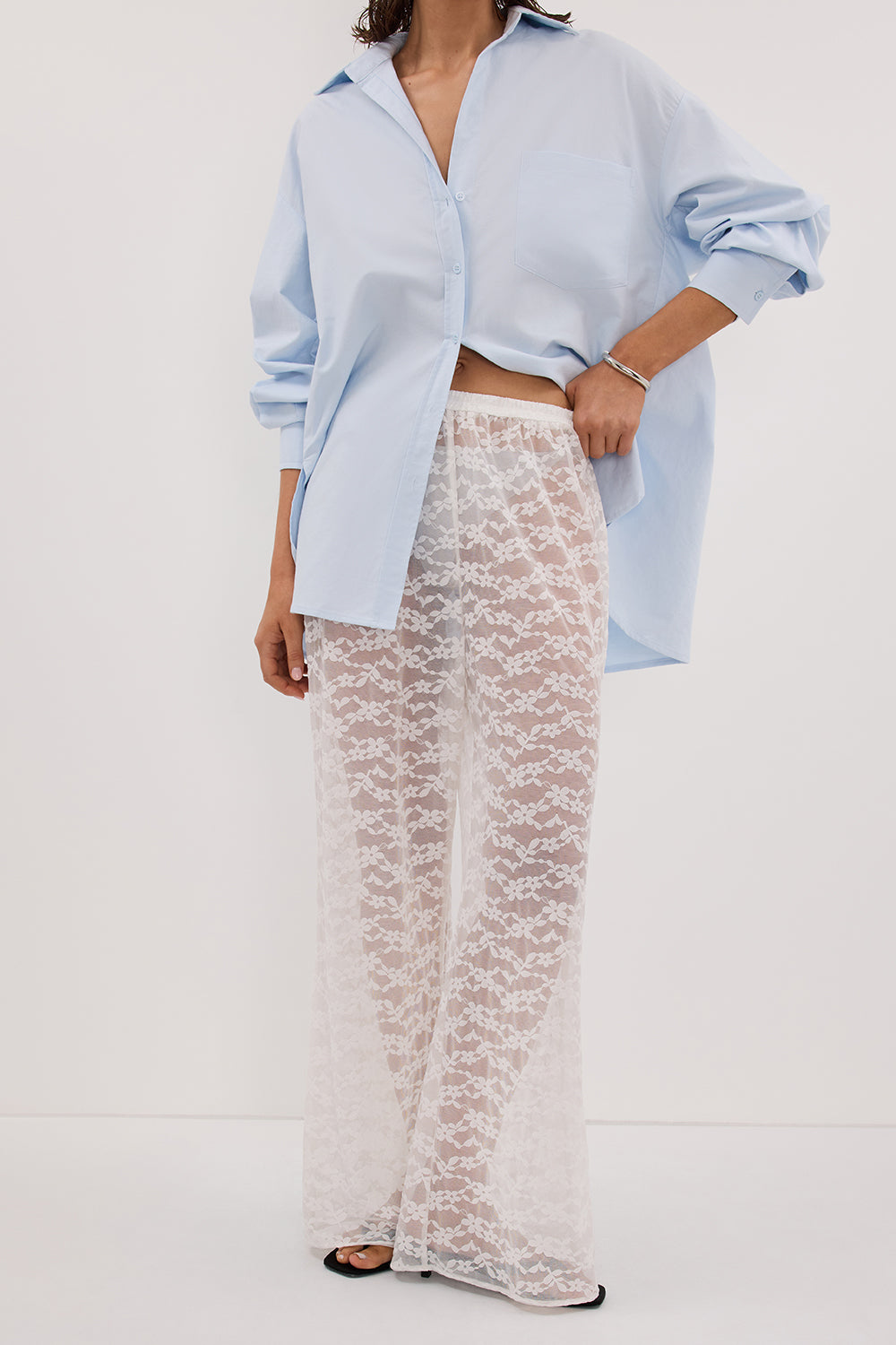 BELLE WHITE LACE PANT