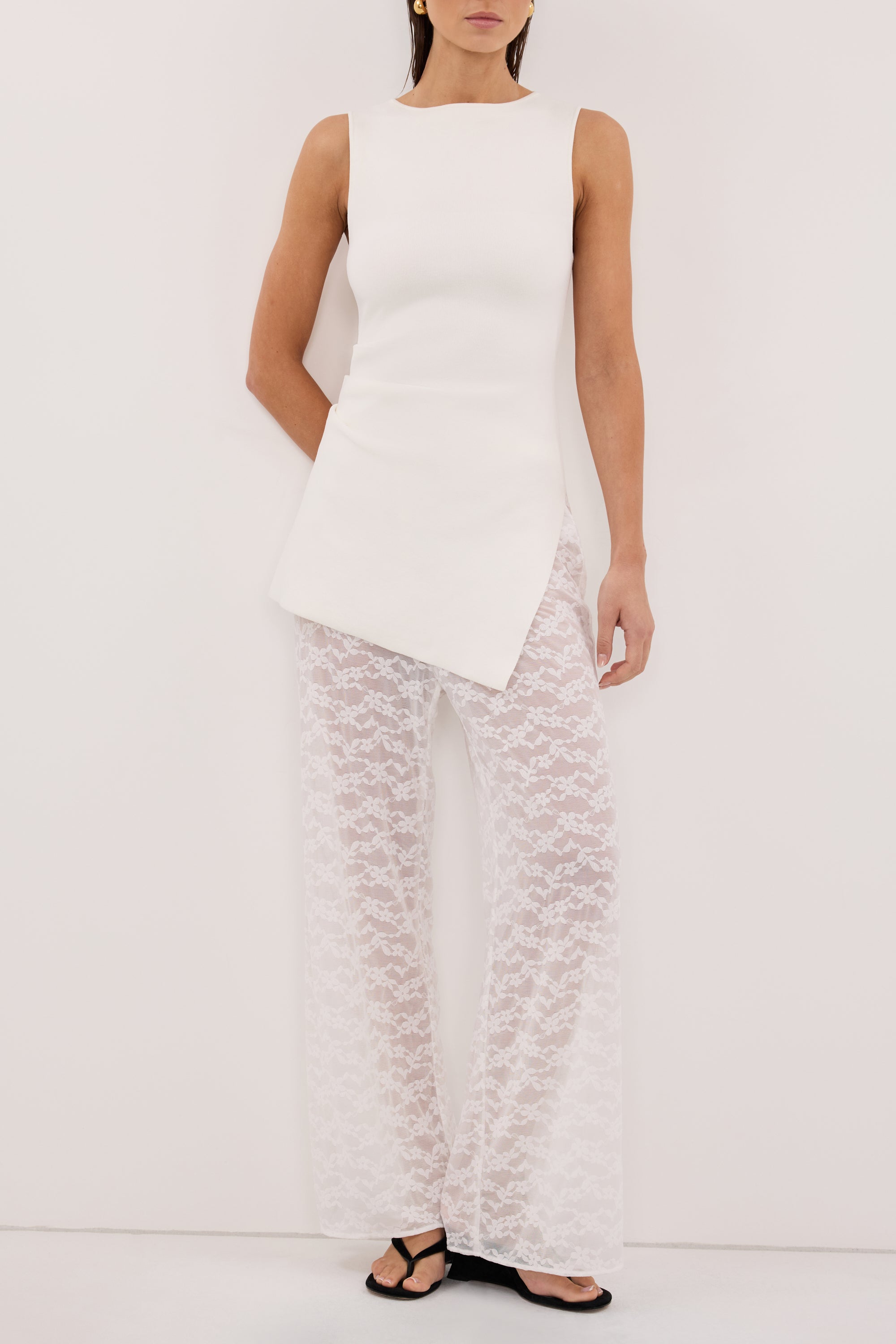 Lace Pynt BELLE WHITE LACE PANT – DISSH