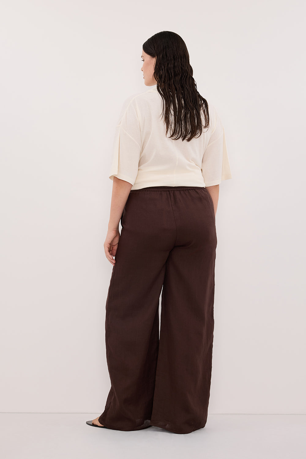 GINNY BURNT CHOC RAMIE PANT