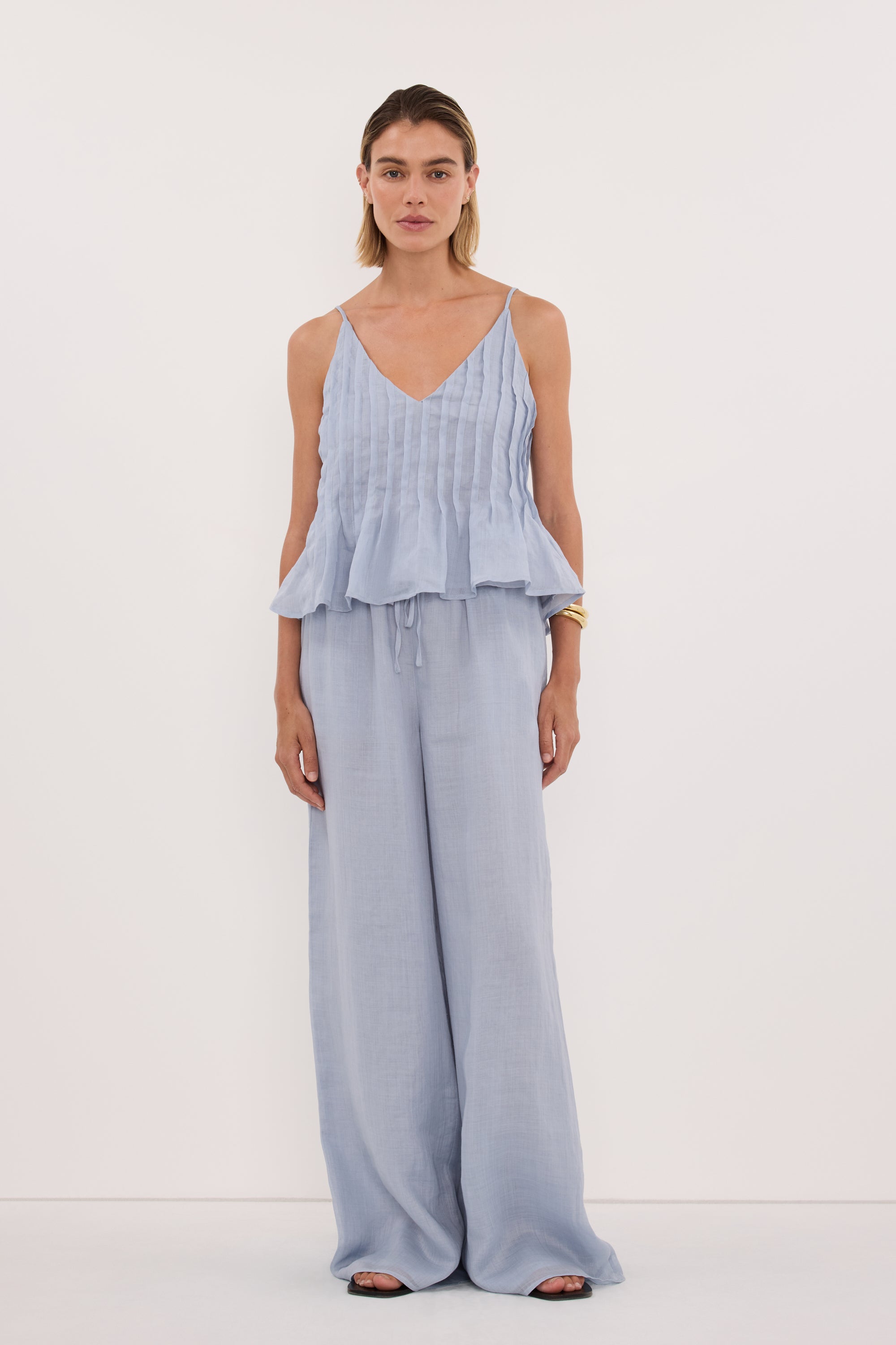 GINNY DUSTY BLUE RAMIE PANT