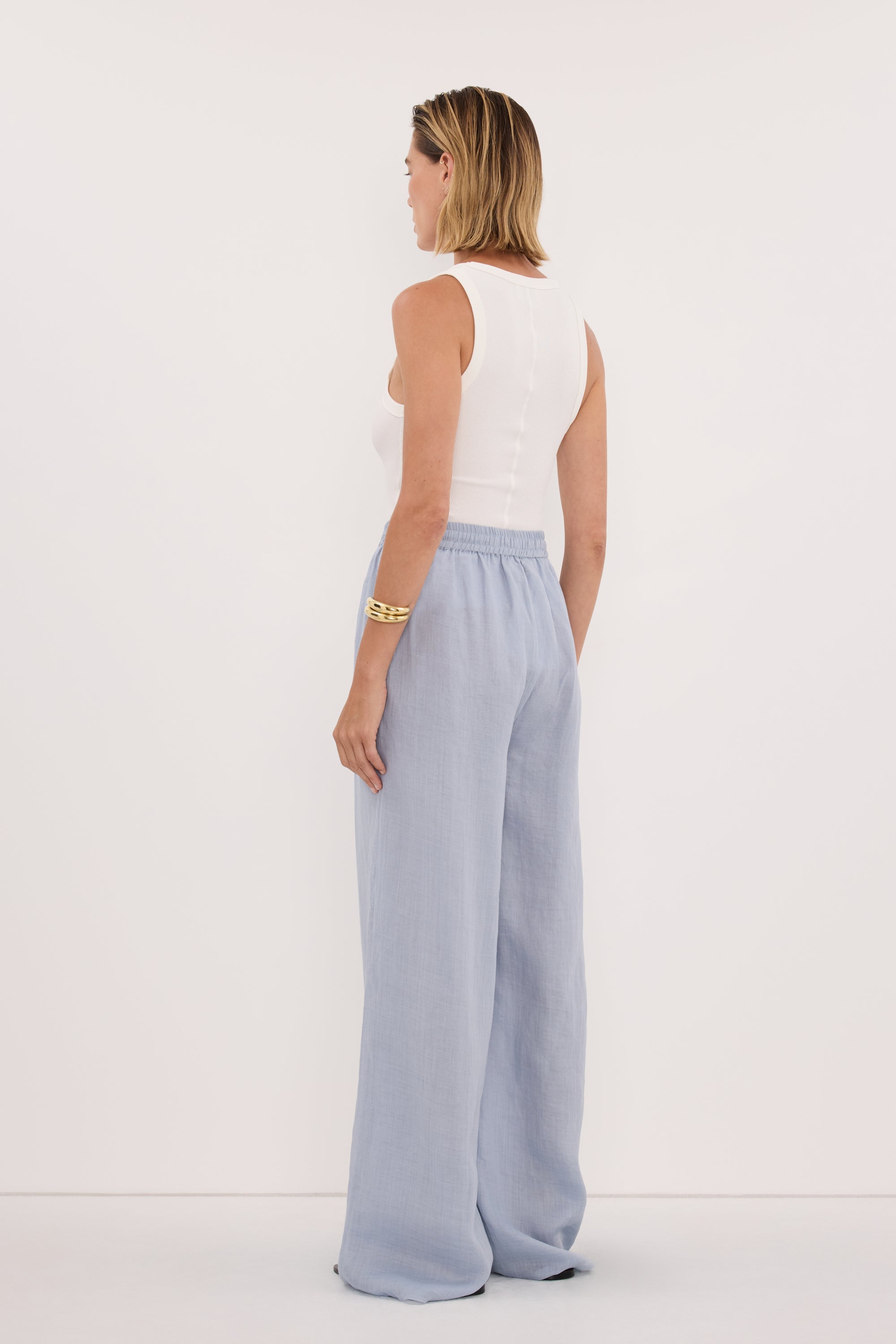GINNY DUSTY BLUE RAMIE PANT