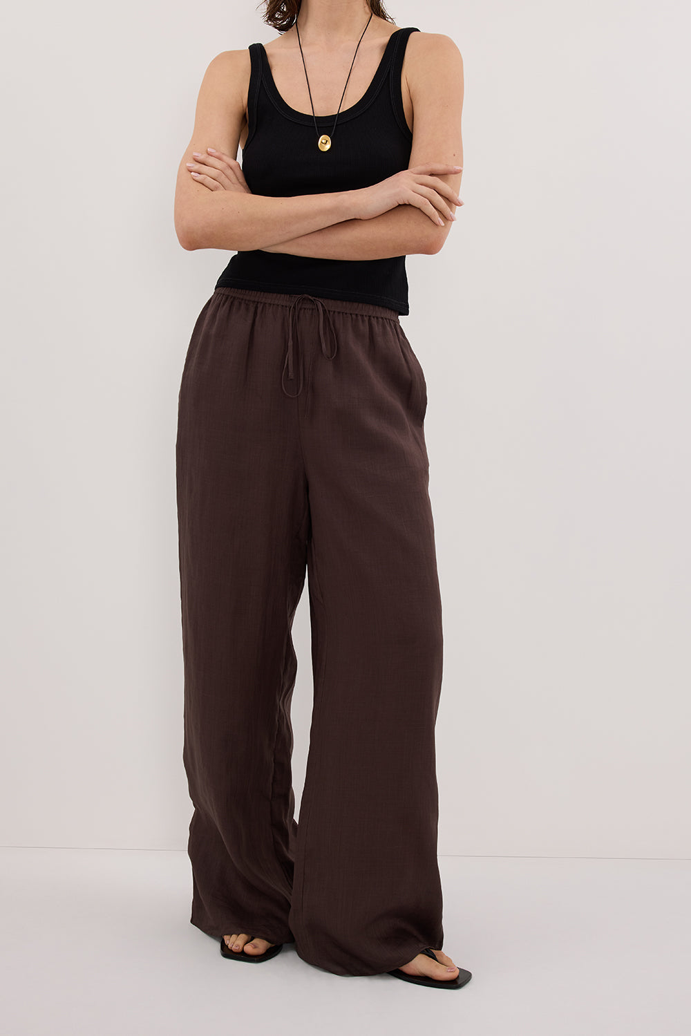 GINNY DARK CHOC RAMIE PANT
