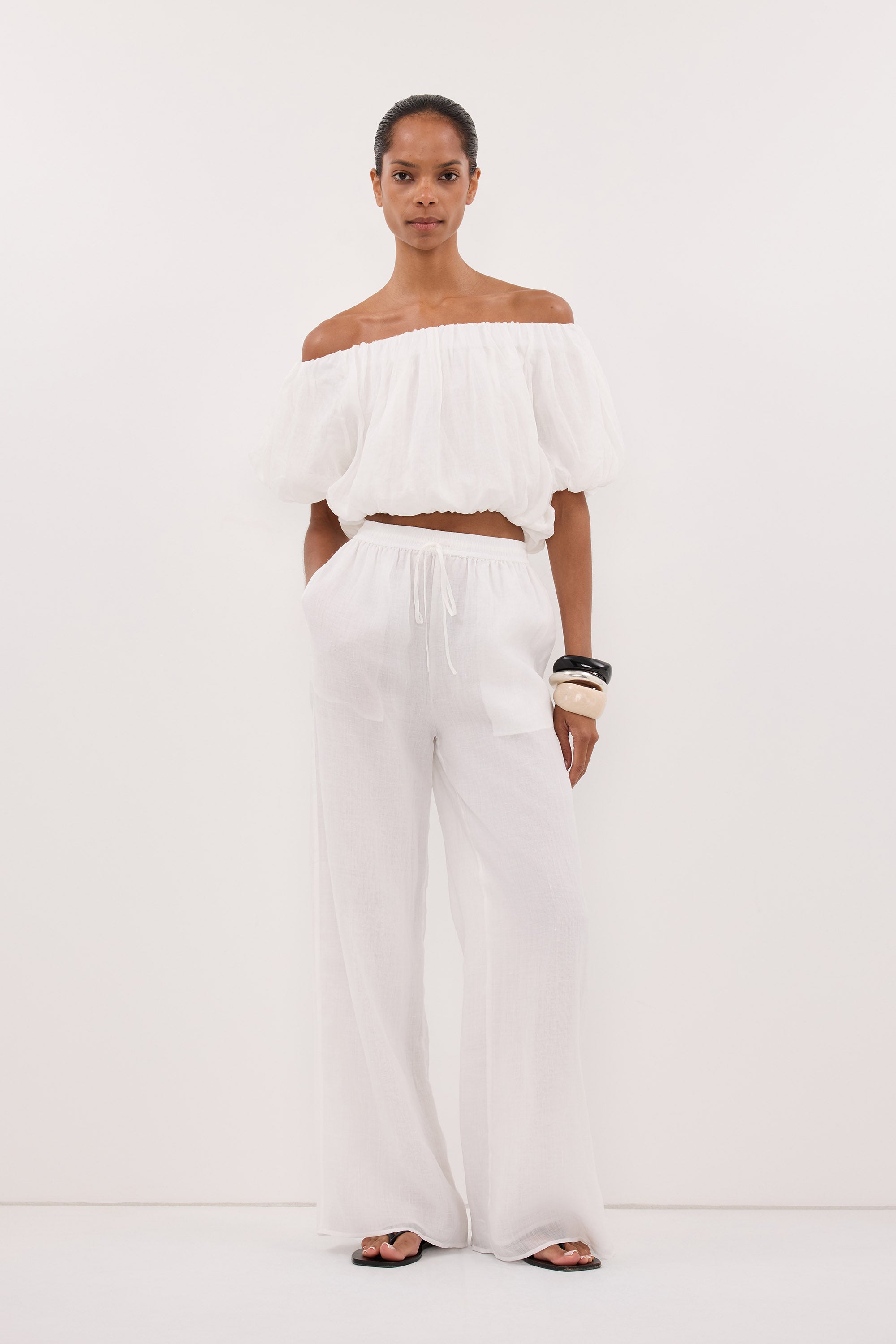 GINNY WHITE RAMIE PANT