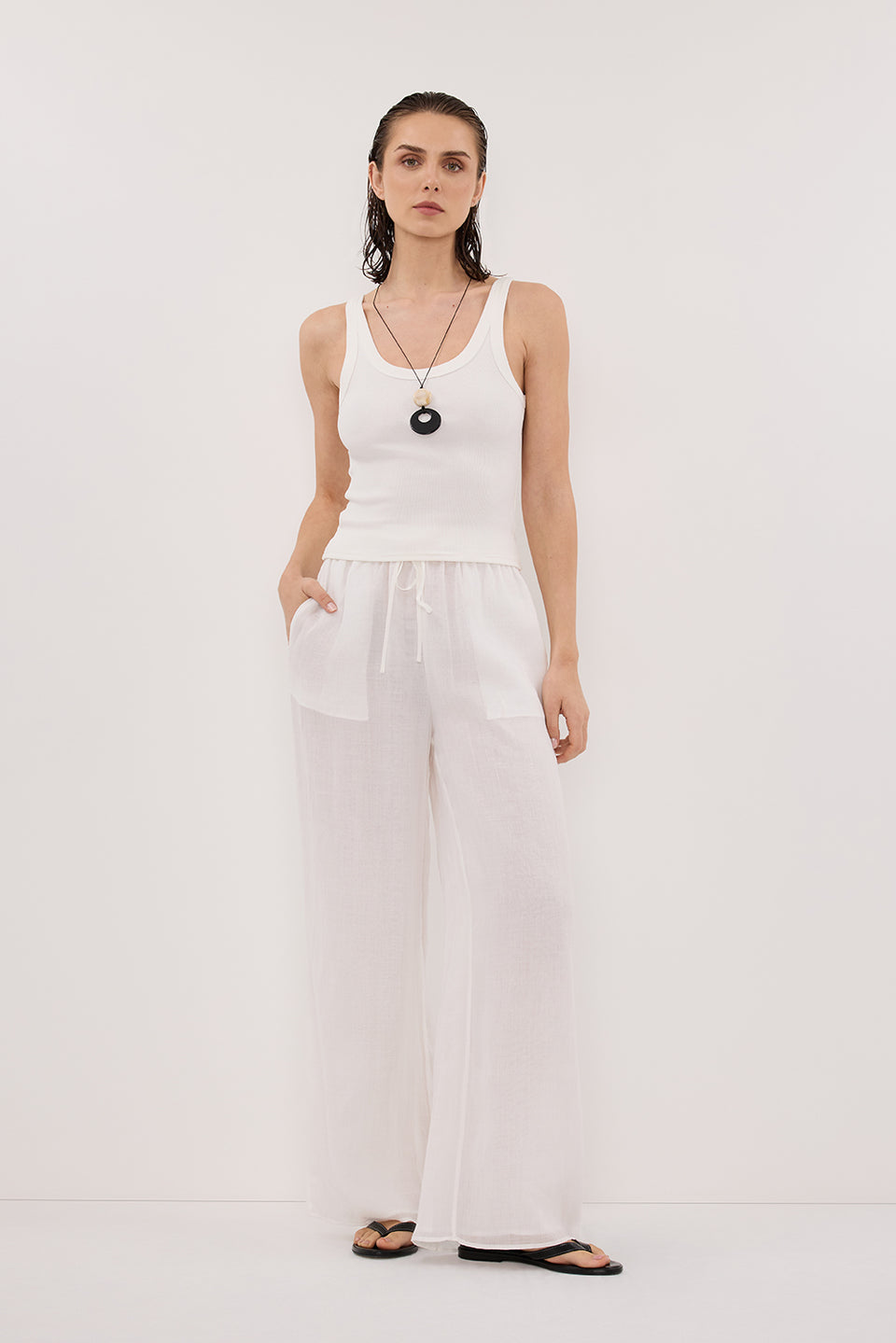 GINNY WHITE RAMIE PANT