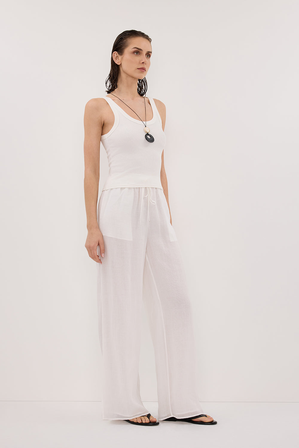 GINNY WHITE RAMIE PANT