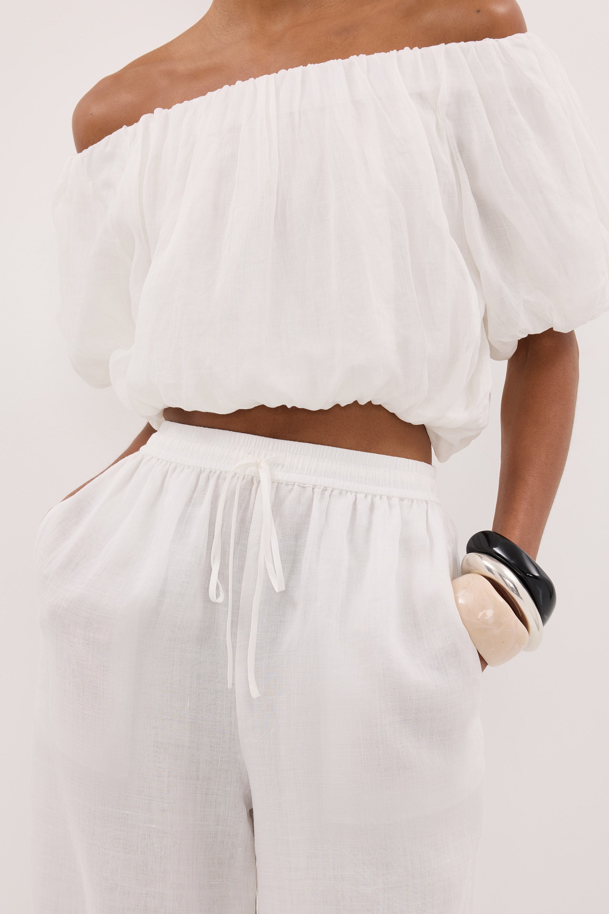 GINNY WHITE RAMIE PANT