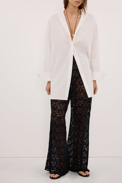 Stas wearing WILLA BLACK LACE PANT
