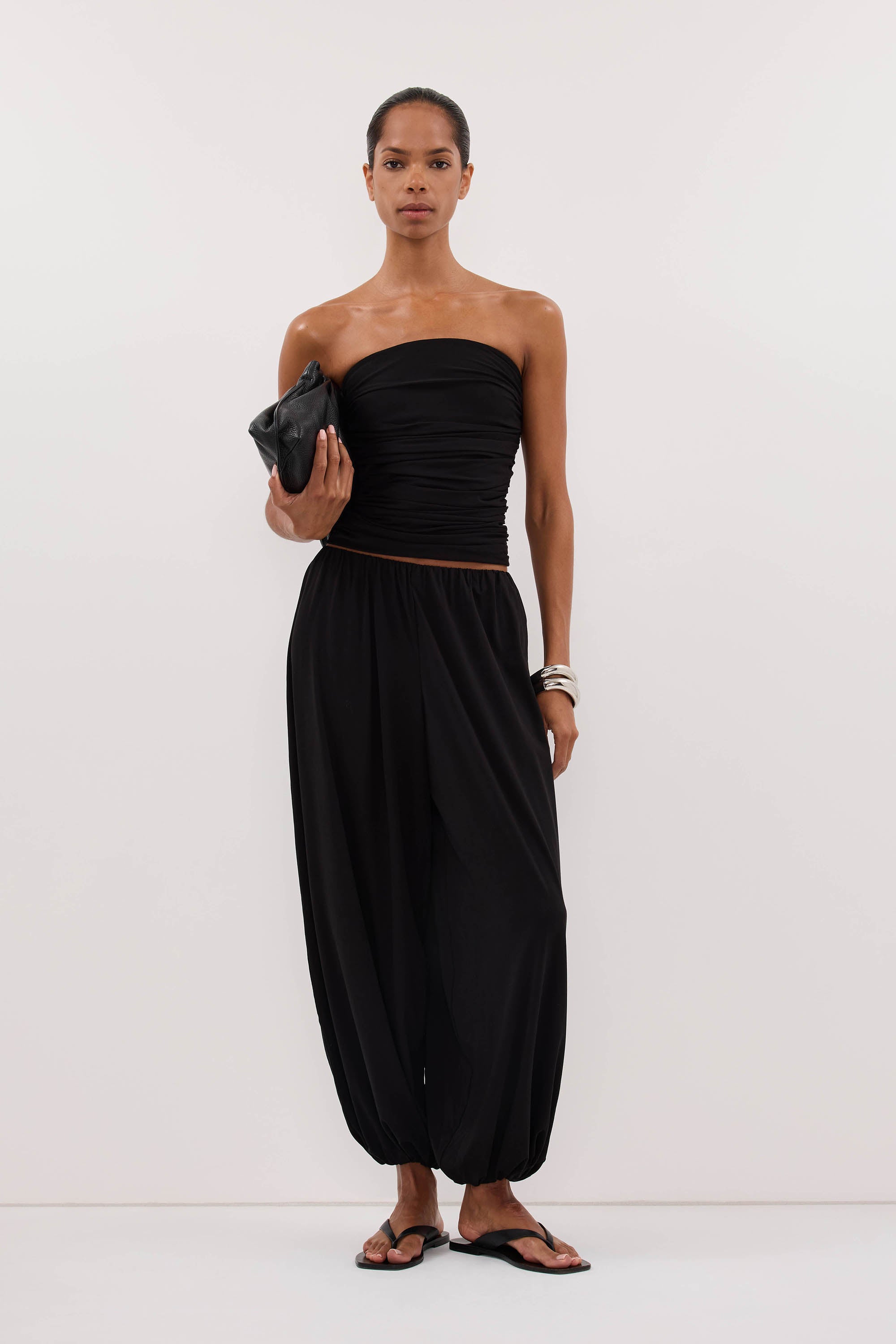 SHARI BLACK MODAL BALLOON PANT