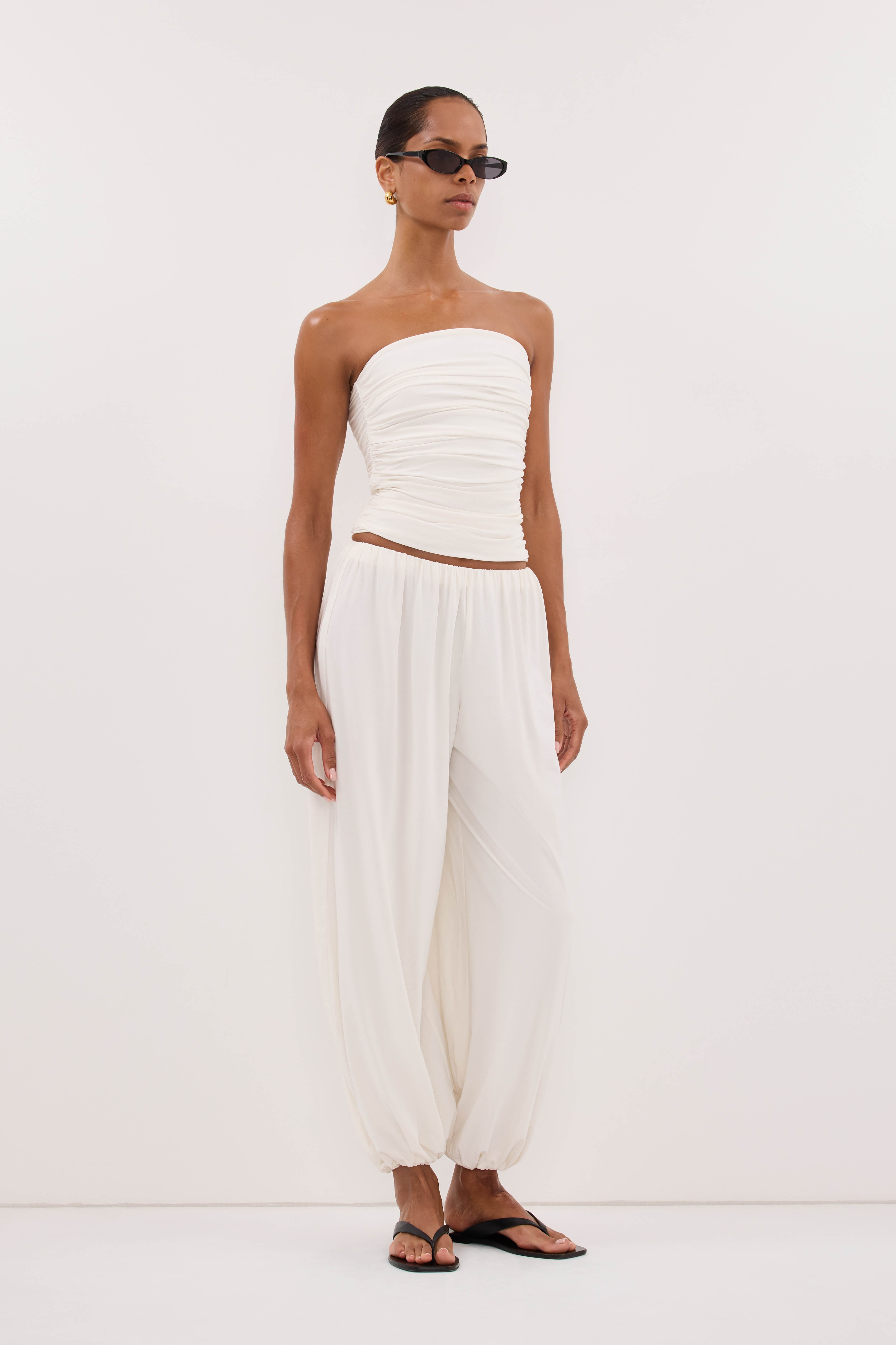 SHARI OFF WHITE MODAL BALLOON PANT