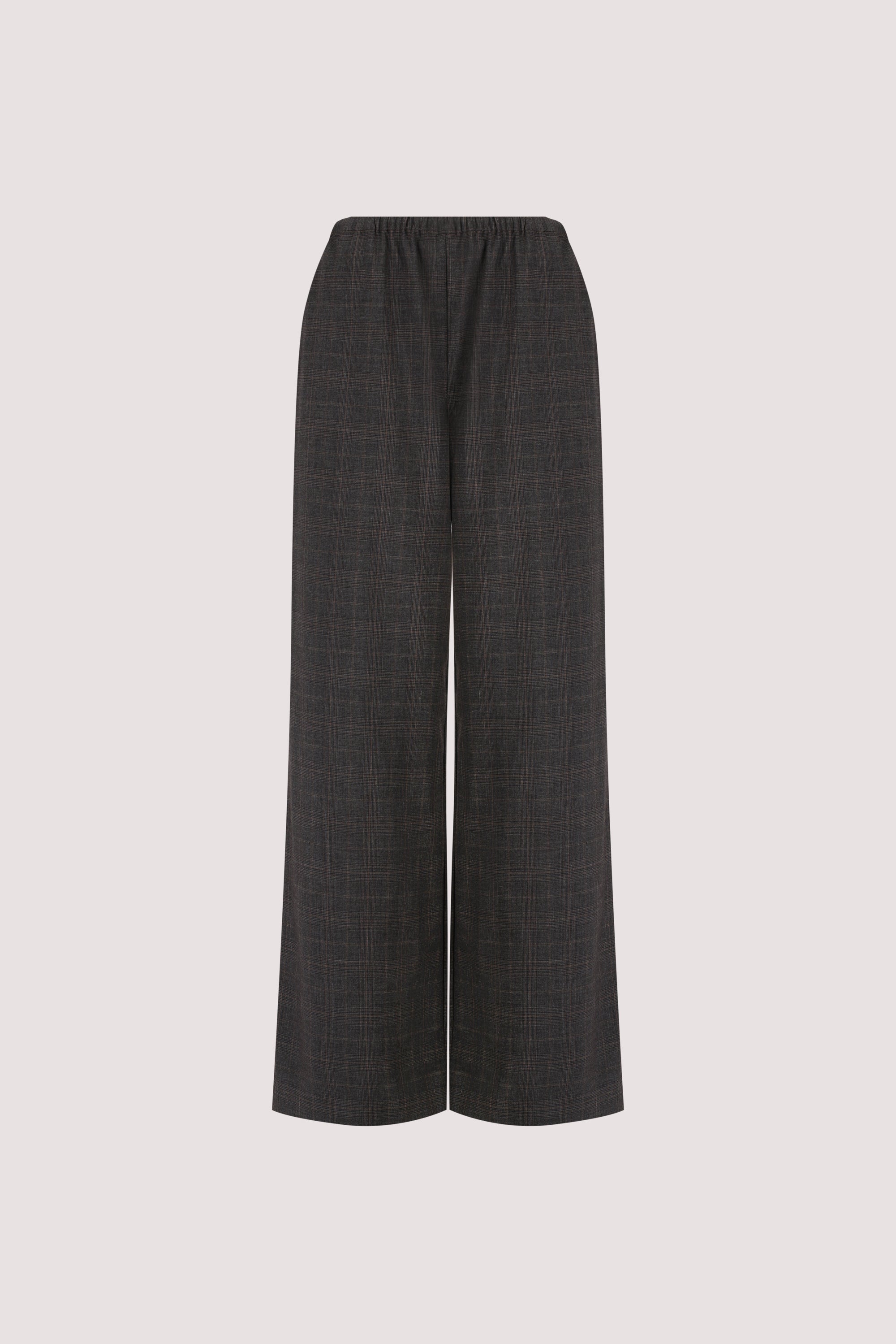 MARCO GREY PLAID ELASTIC PANT