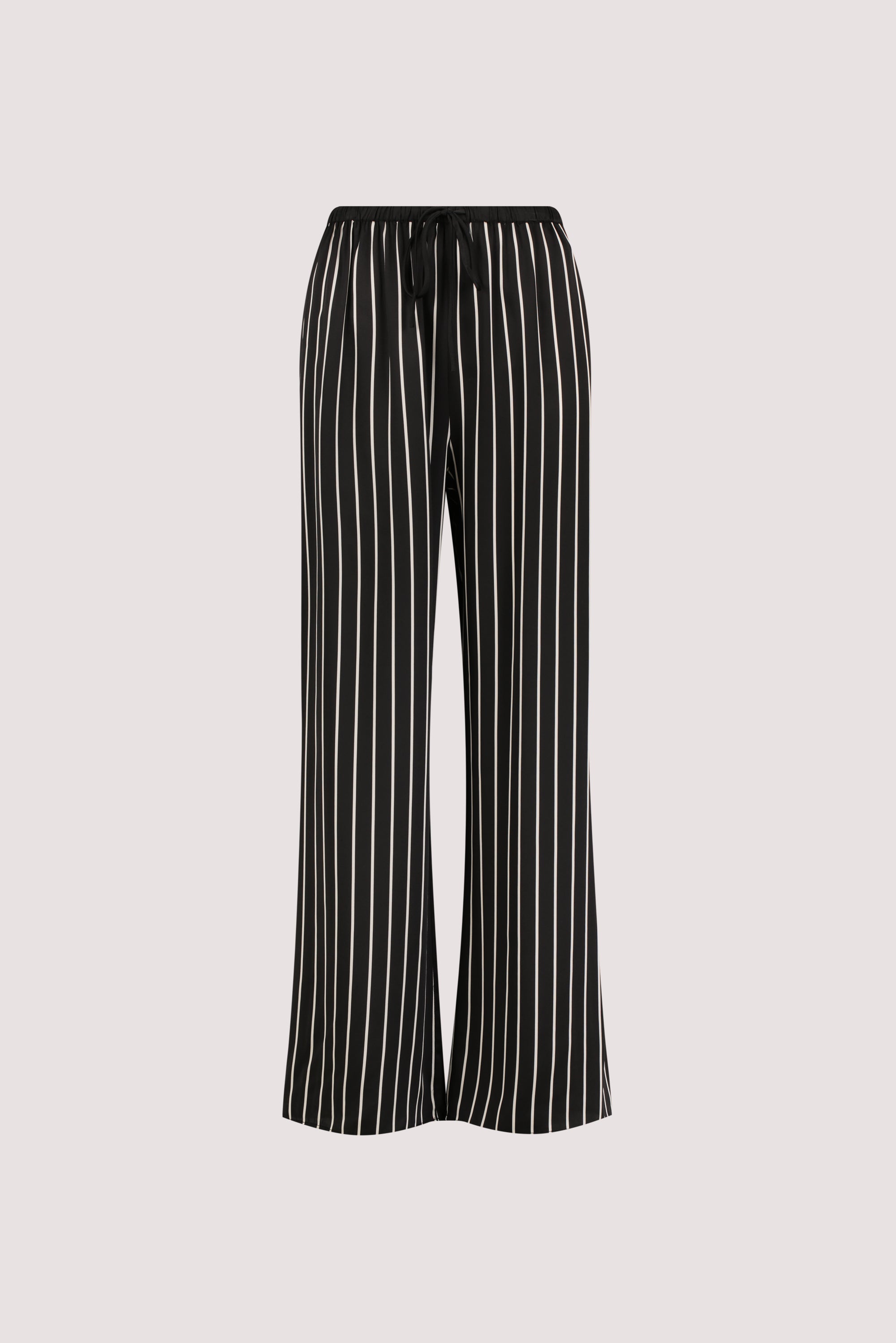 ADRIENNE BLACK STRIPE SILK PANT