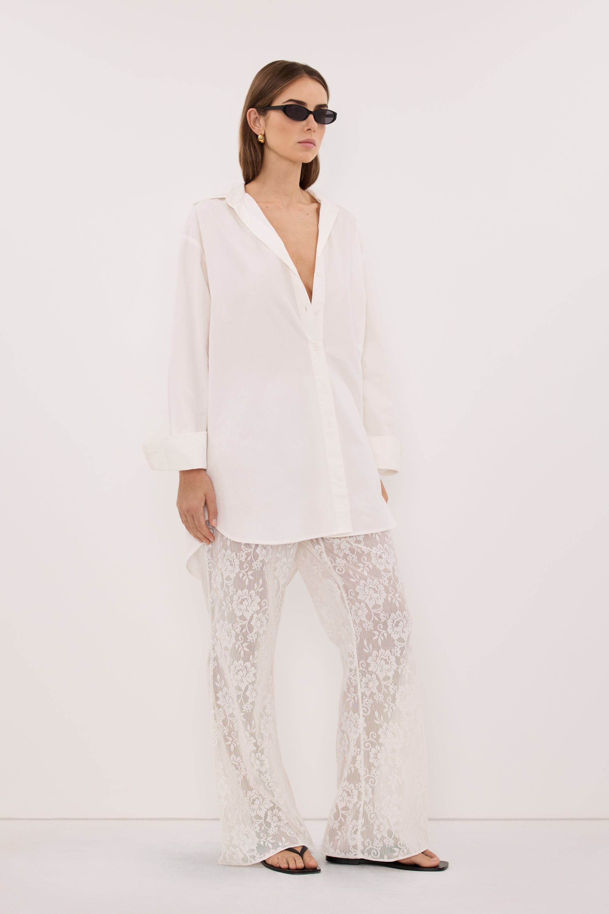 ANYA WHITE LACE PANT