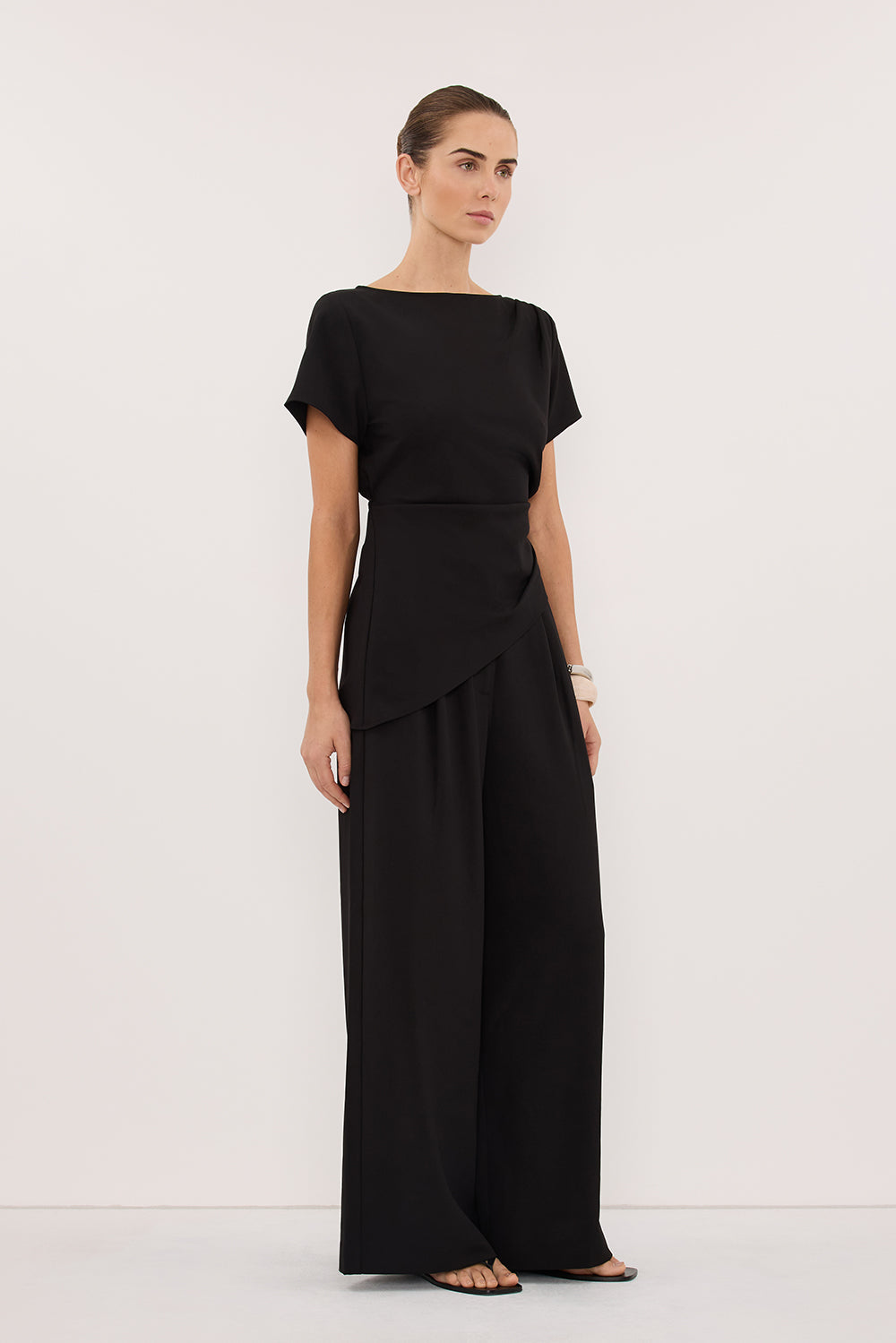 PARKER BLACK TAILORED WIDE LEG PANT