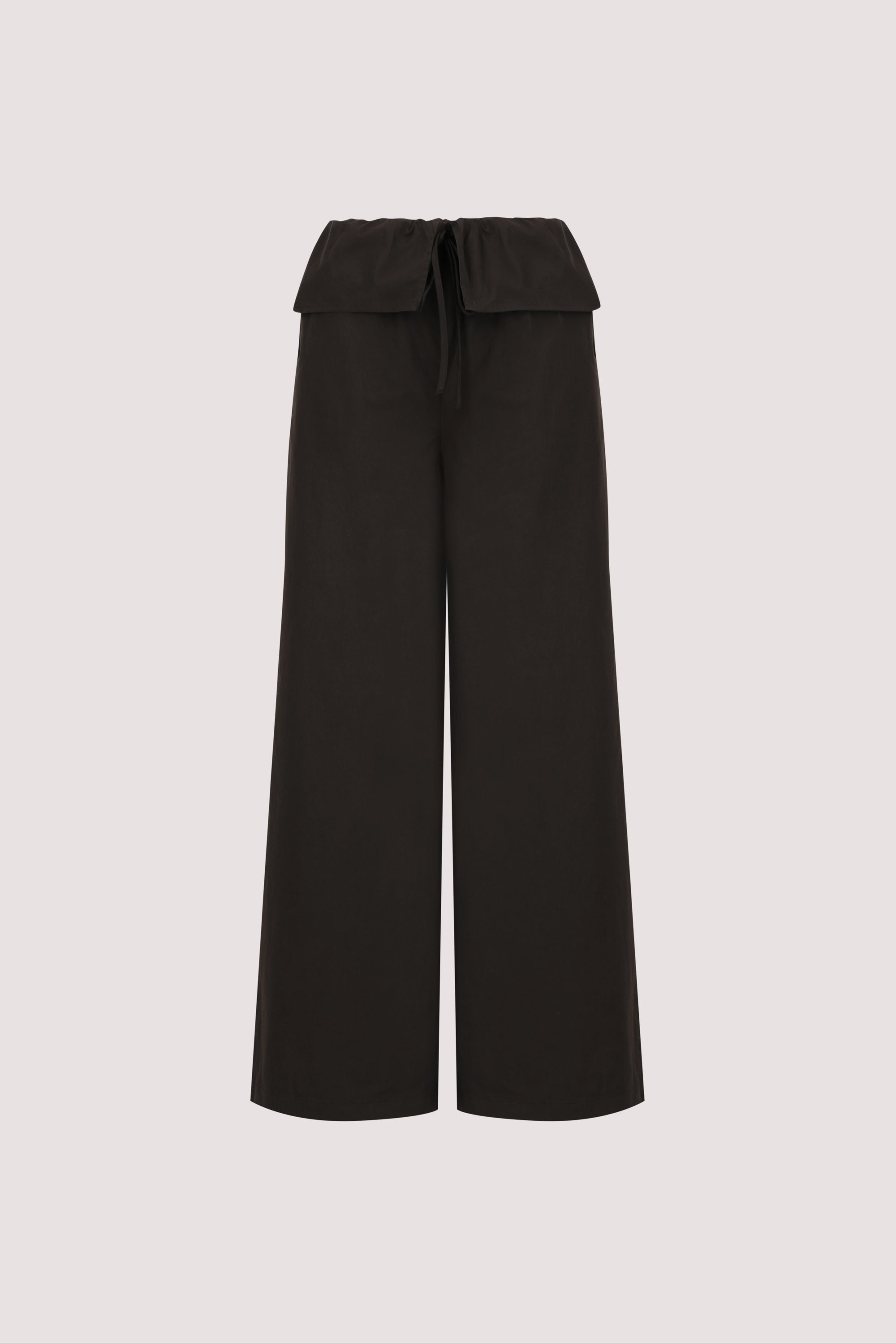 BENTLEE BLACK COTTON FISHERMAN PANT