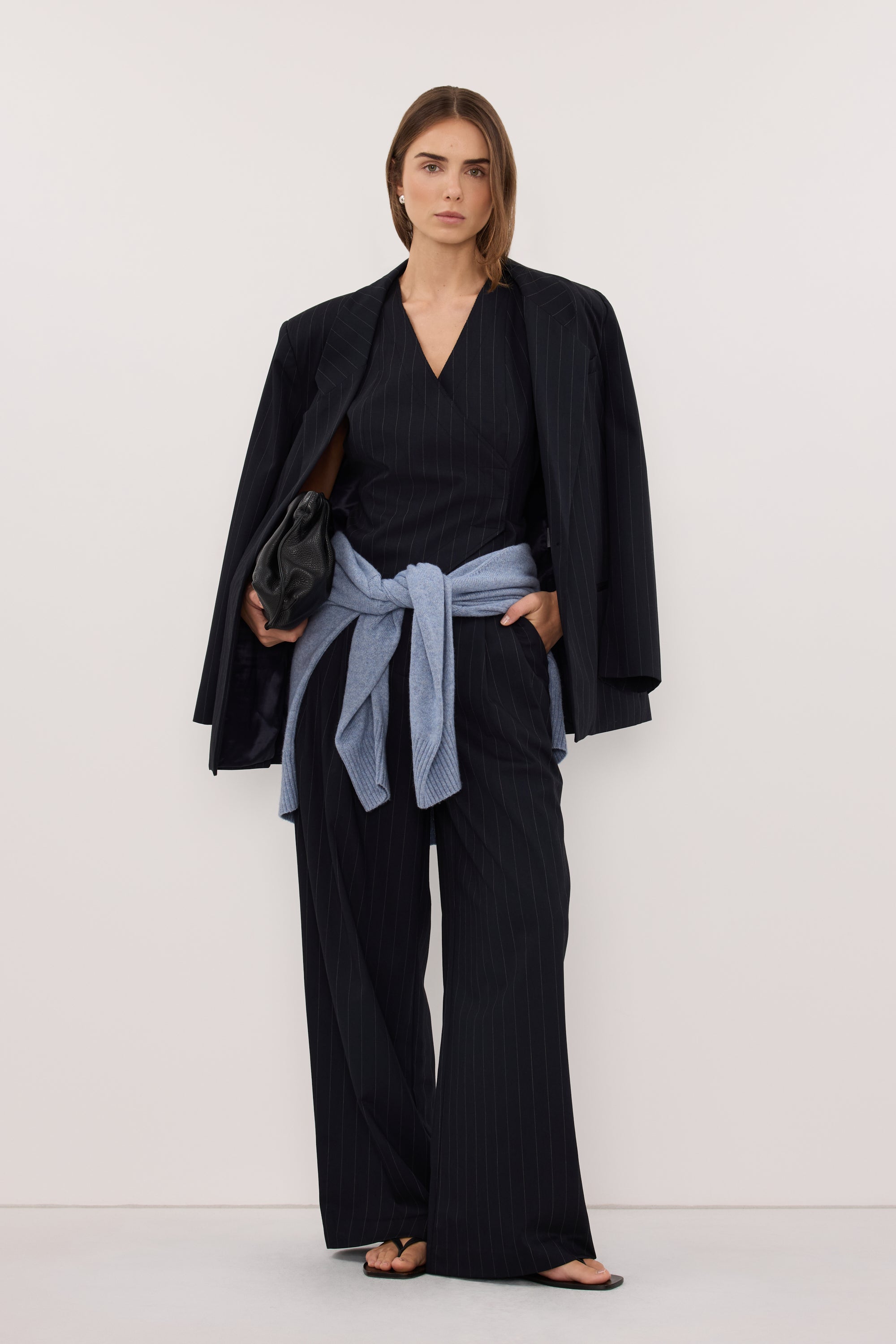 SIAN INK STRIPE TAILORED WIDE PANT – DISSH