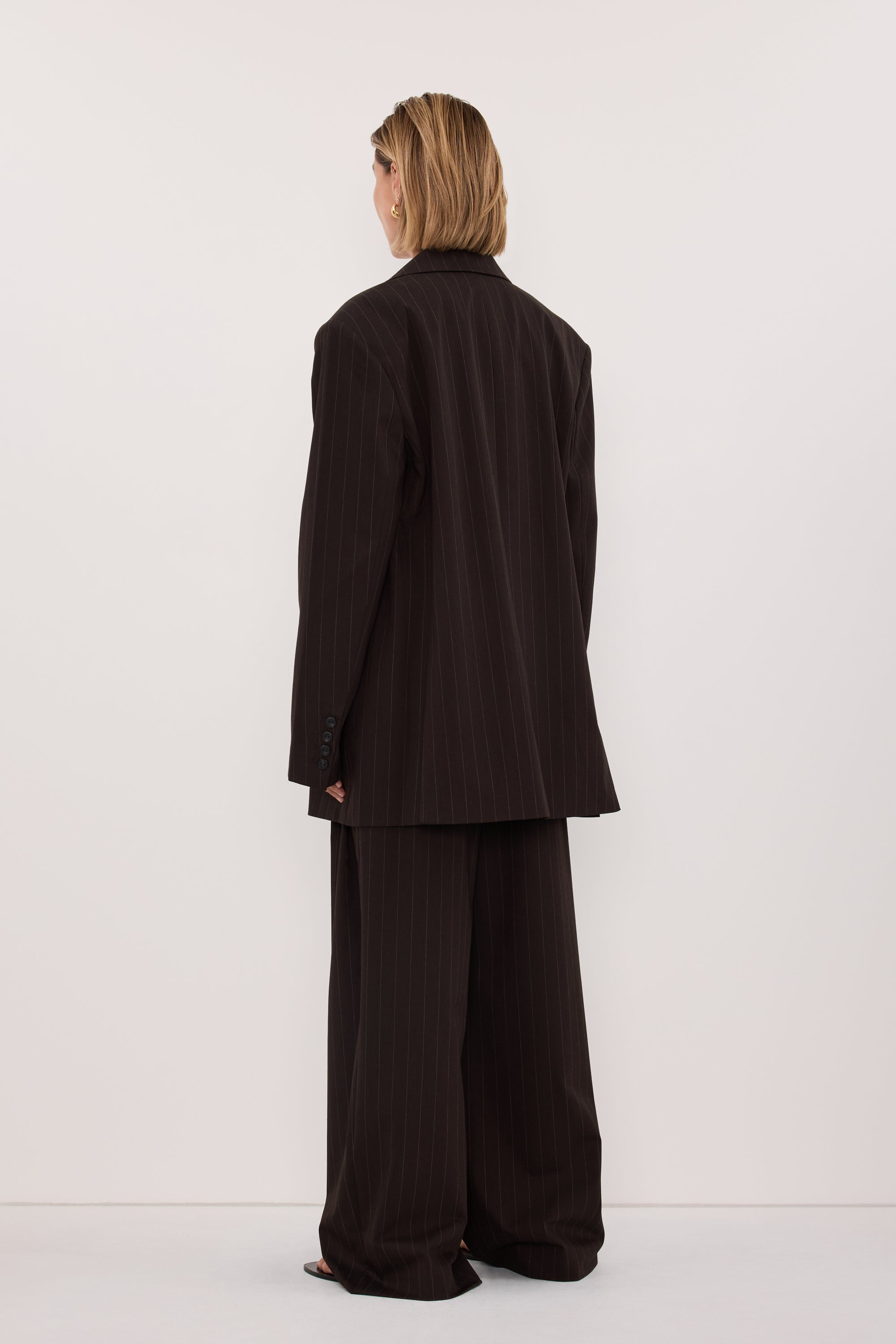 SIAN PEAT CHOC TAILORED WIDE PANT