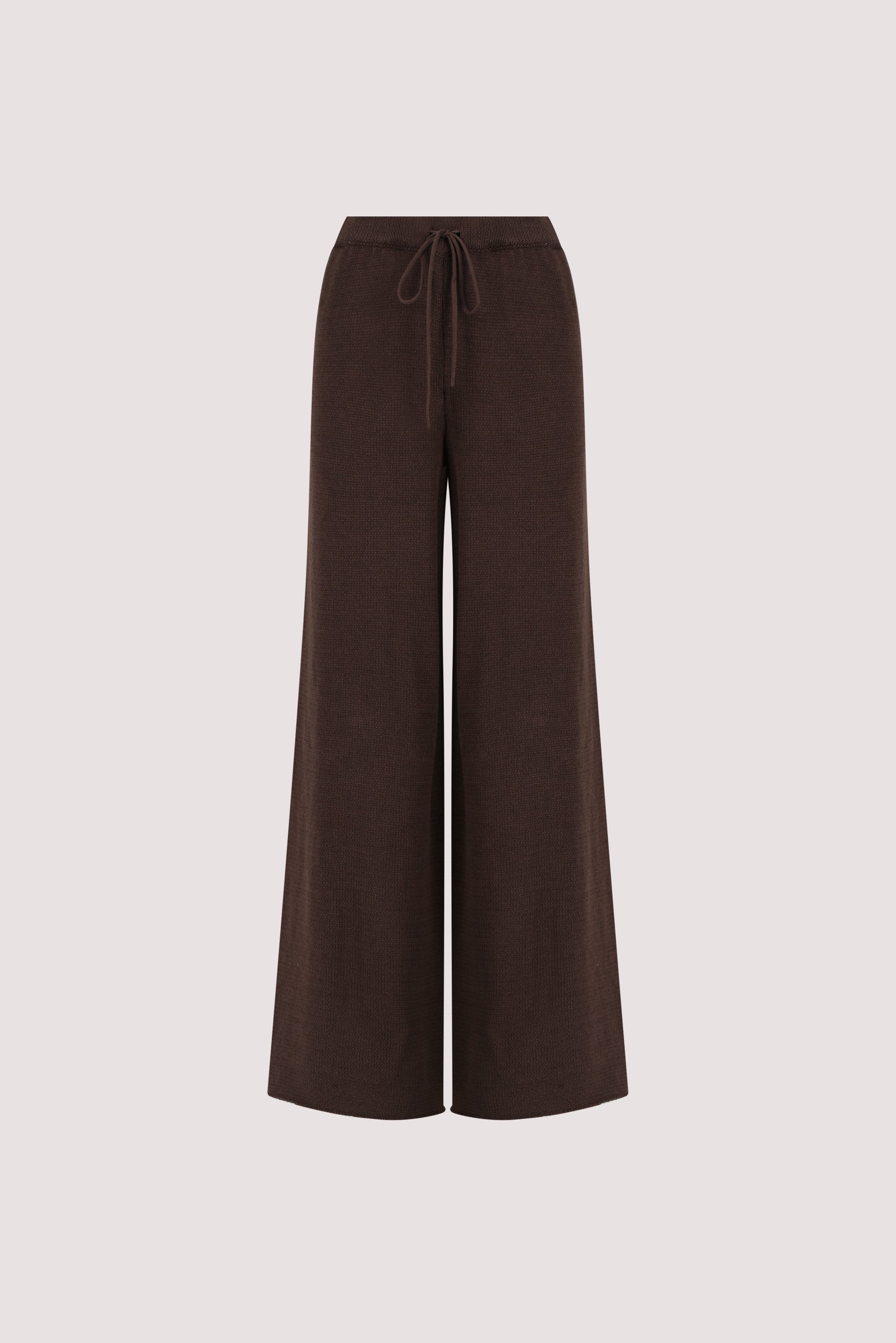 ORIA BURNT CHOC COTTON KNIT PANT