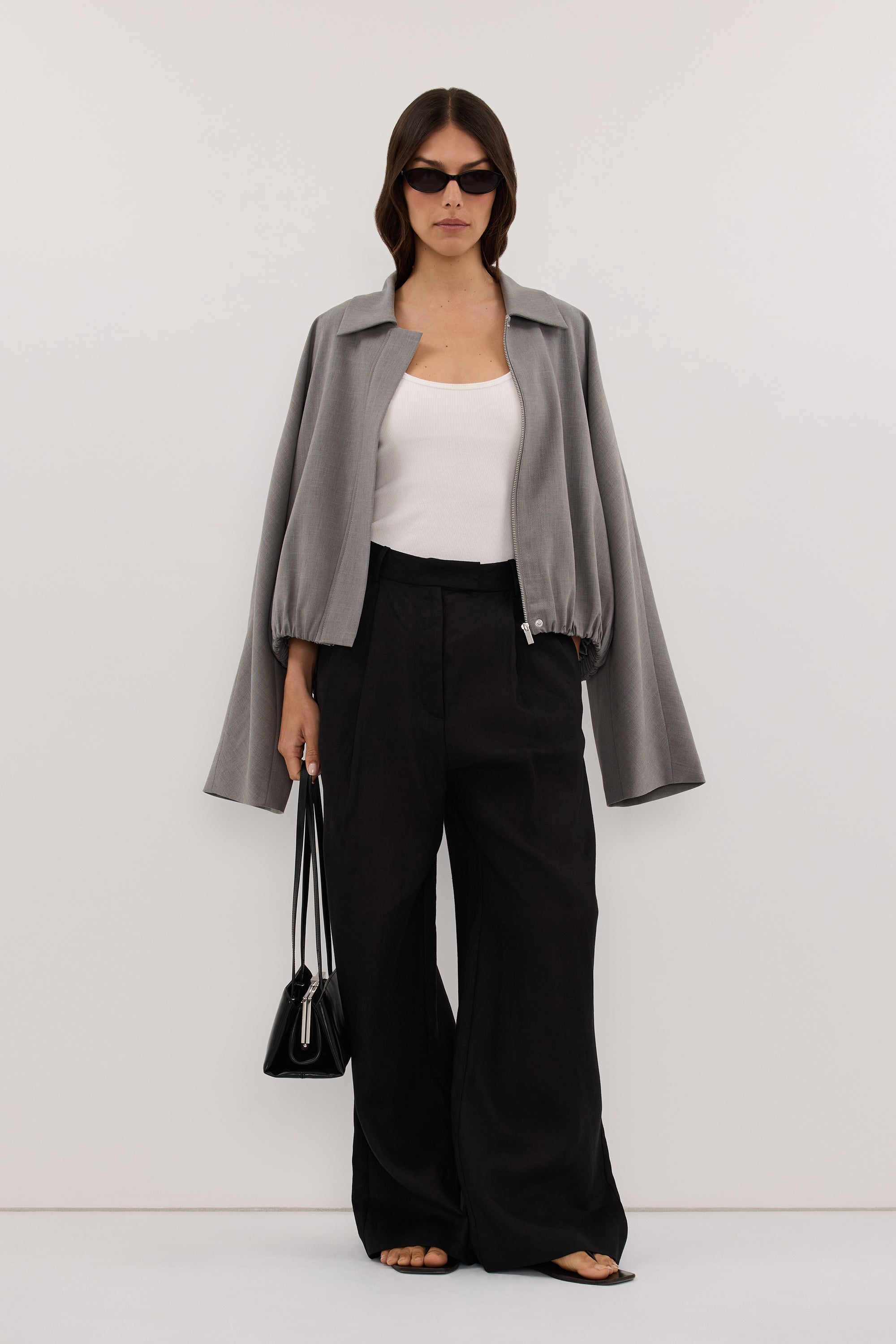 EASTON BLACK WIDE LEG LINEN PANT