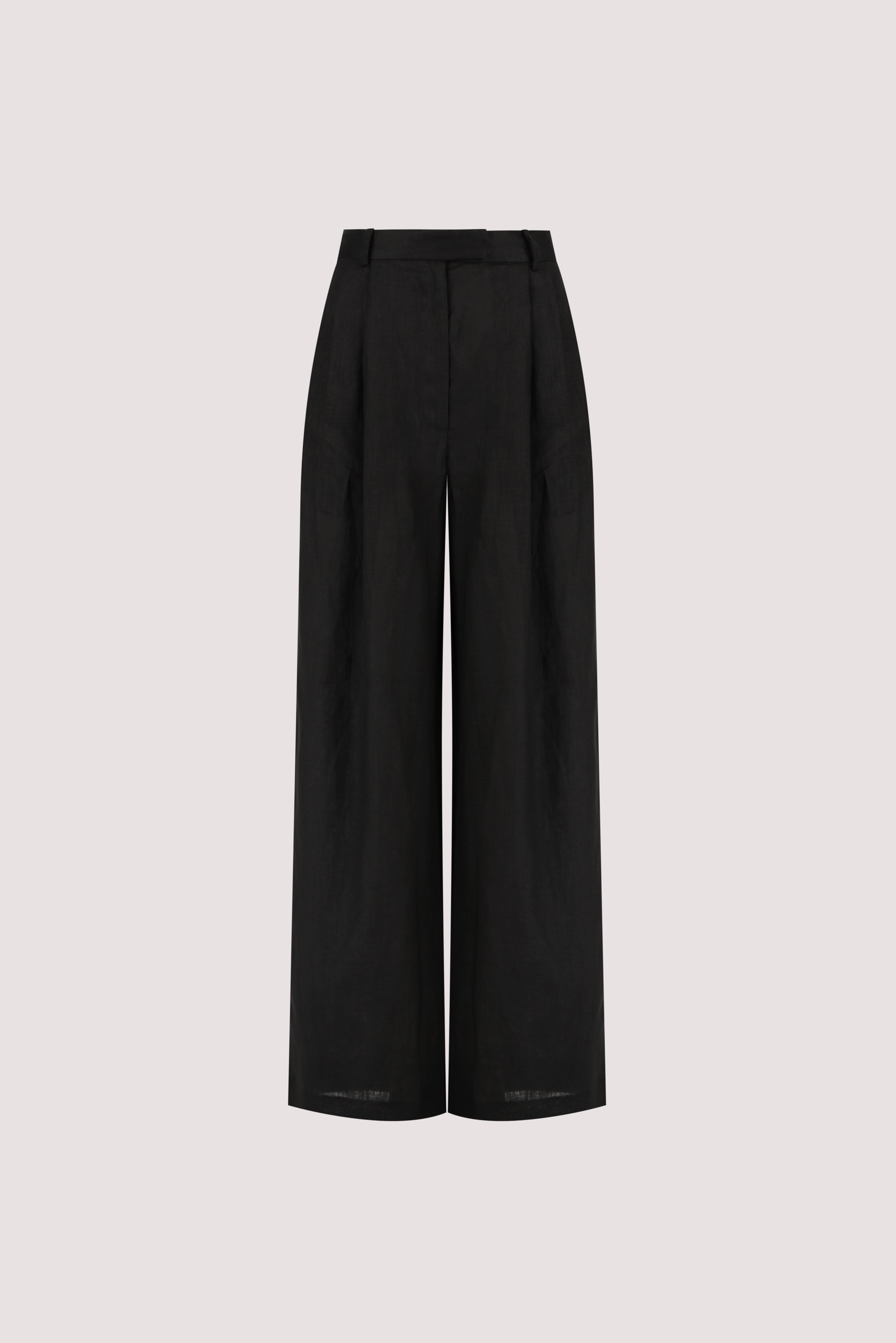 EASTON BLACK WIDE LEG LINEN PANT