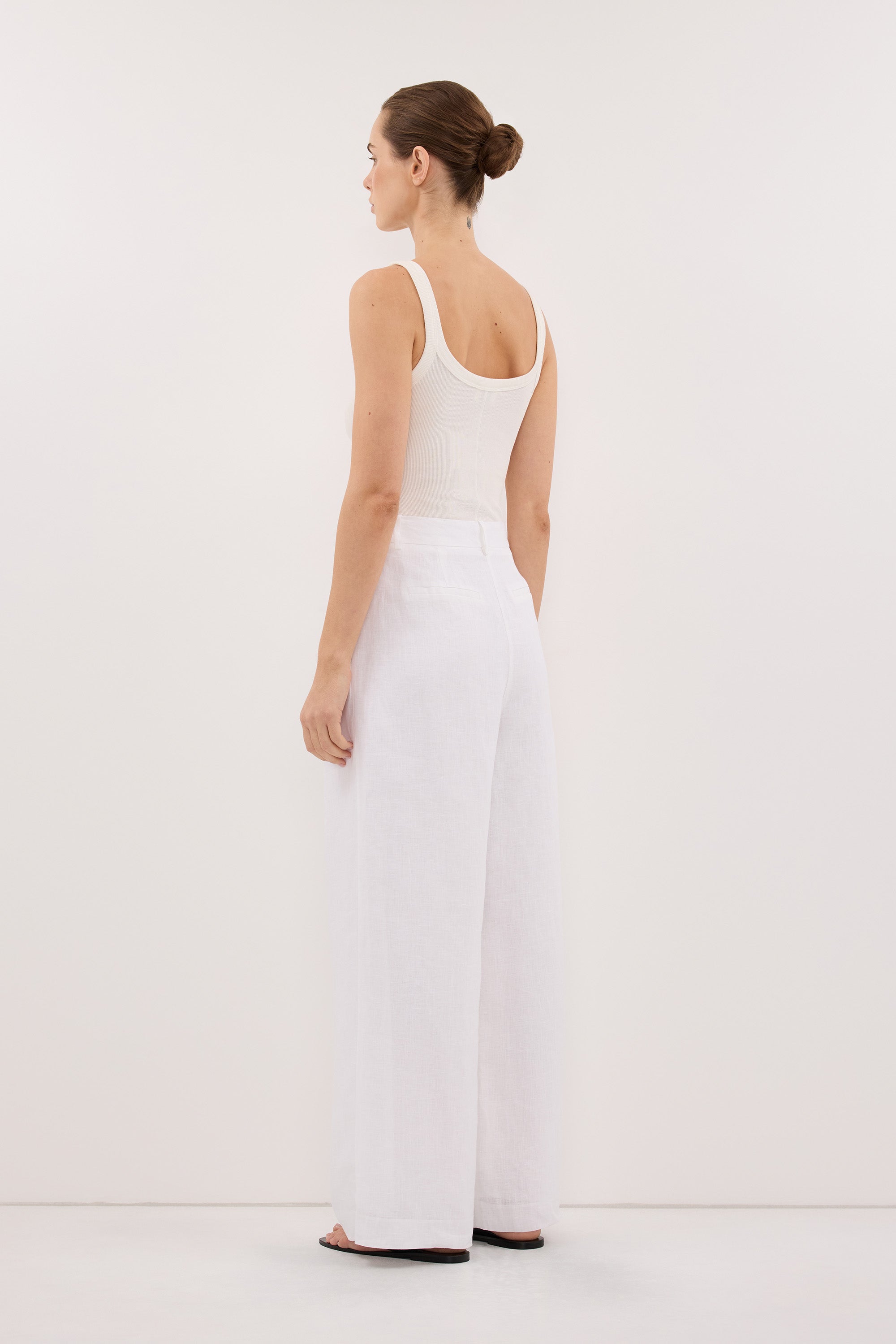 white wide leg dress pants Pleated Elegant Men's Business suit Pants