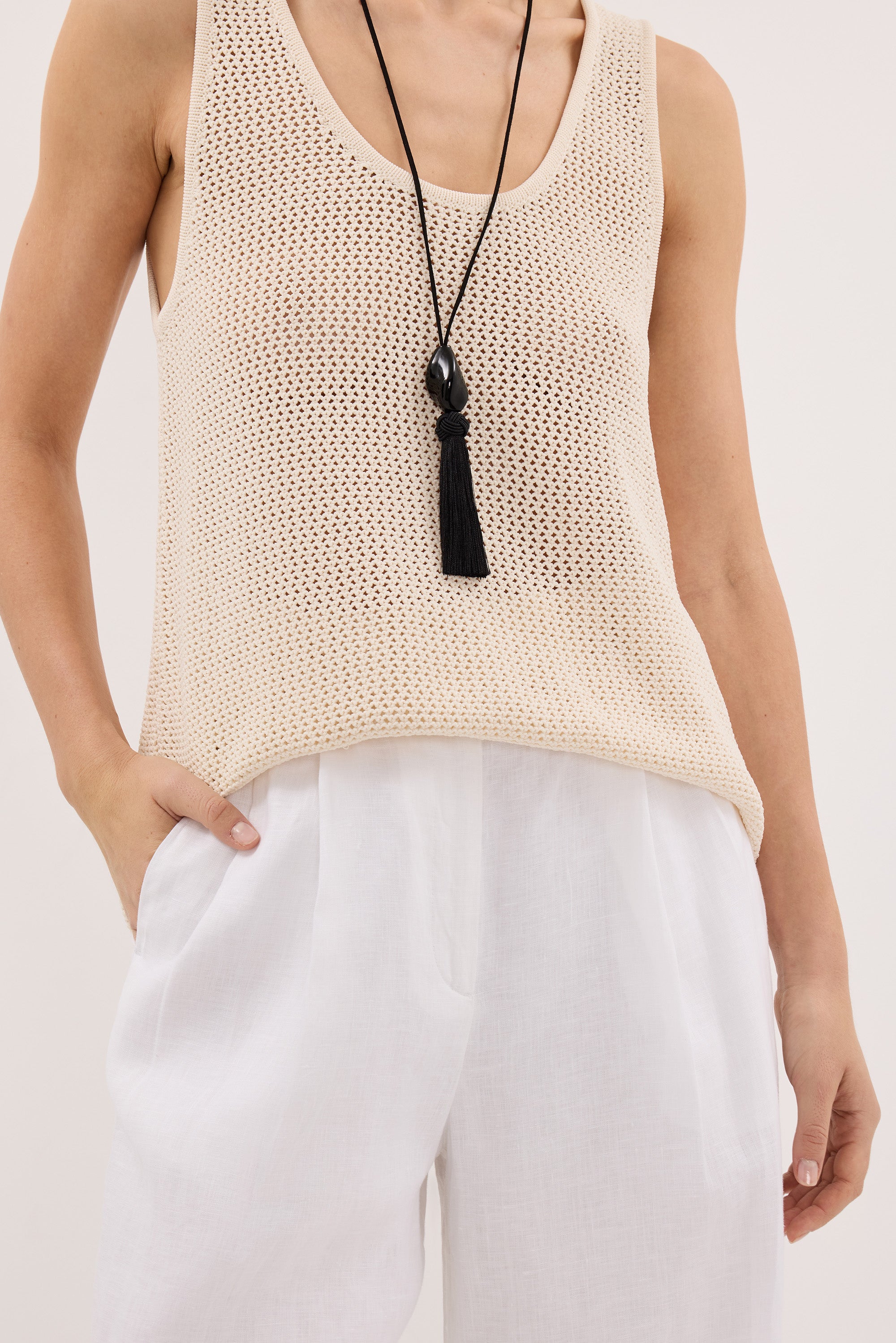 EASTON WHITE WIDE LEG LINEN PANT