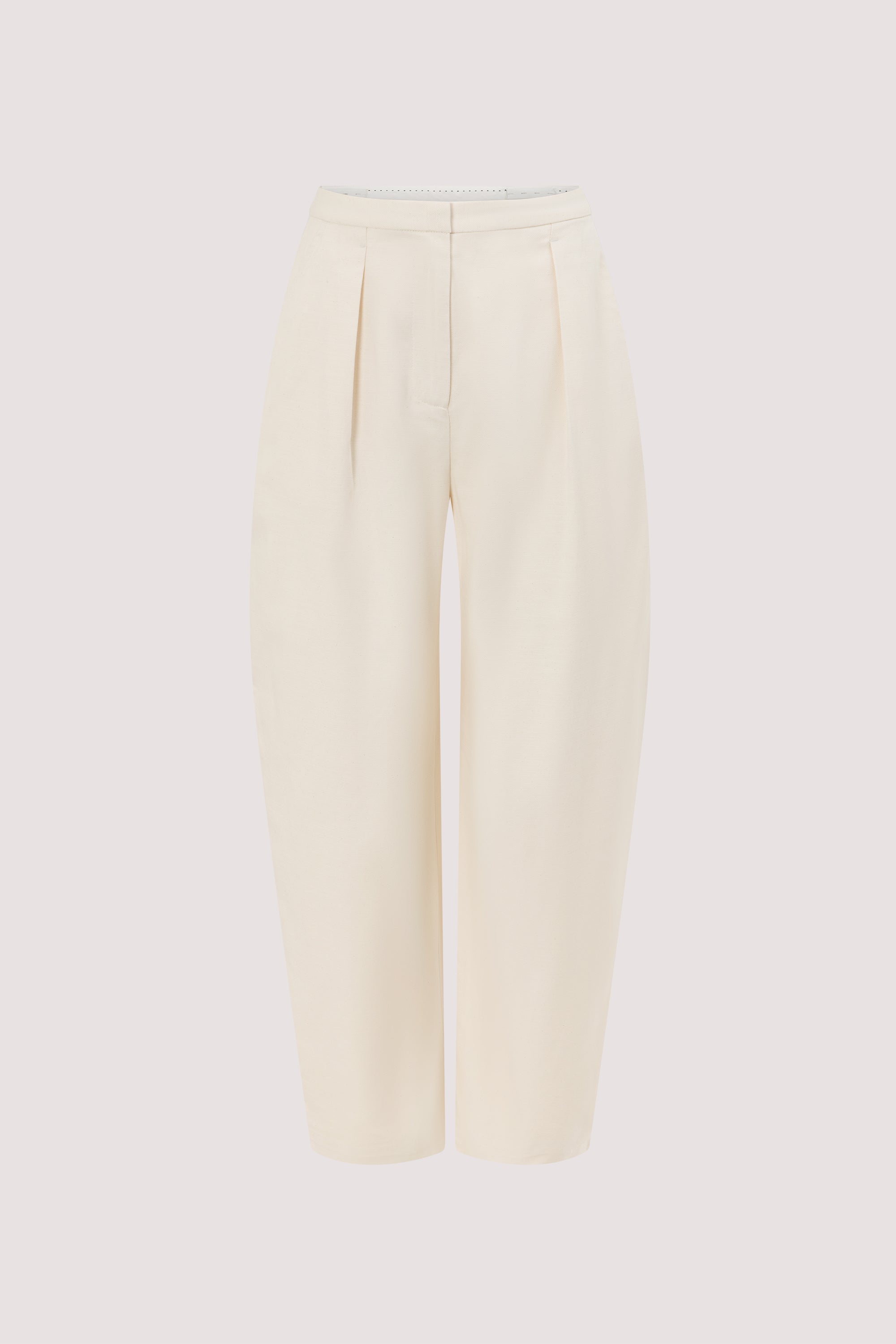 CAMILLE CREAM TWILL BARREL LEG PANT