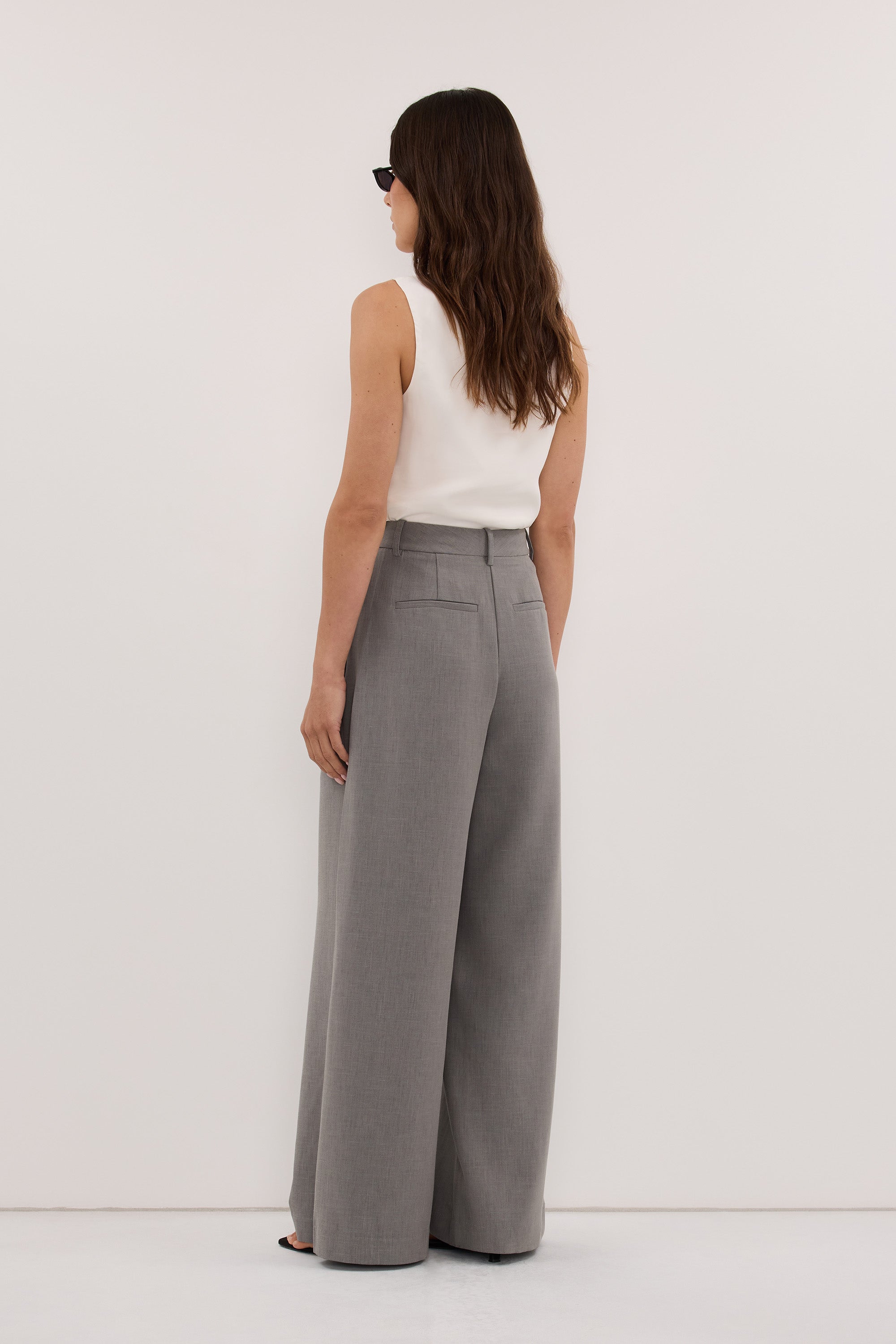 KENDALL STEEL GREY WIDE LEG PANT