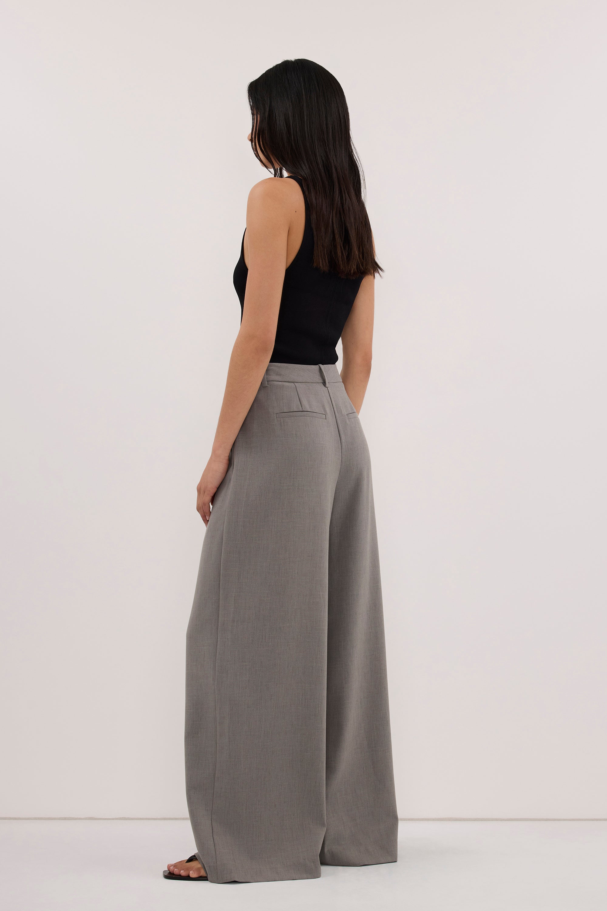 KENDALL STEEL GREY WIDE LEG PANT