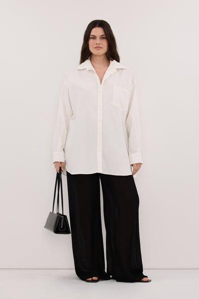Jasmine wearing SALINA BLACK DOT PANT