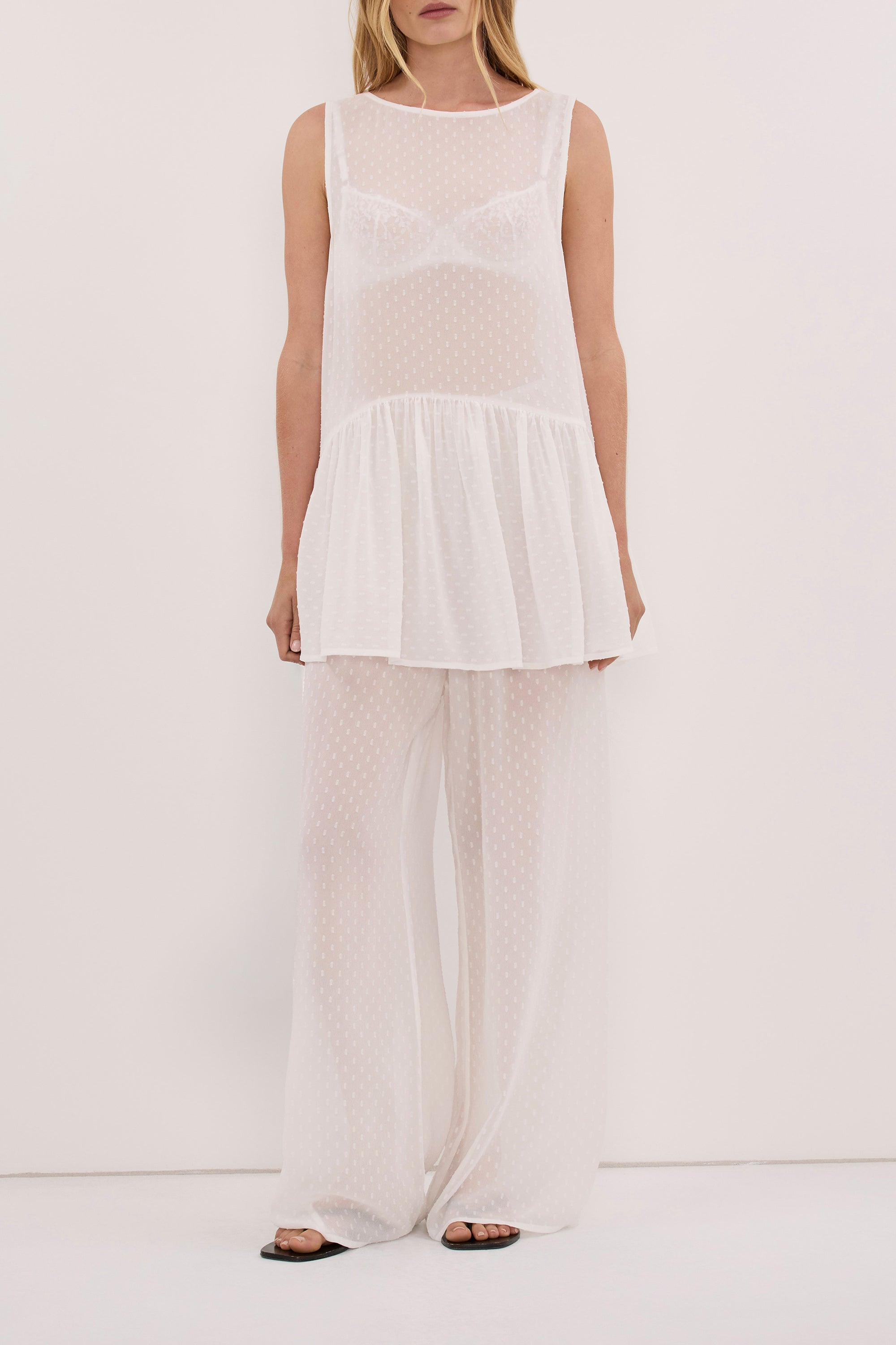 SALINA IVORY DOT PANT