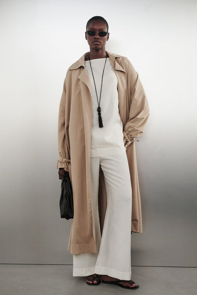 Ayen wearing CALIA CREAM TAILORED PANT