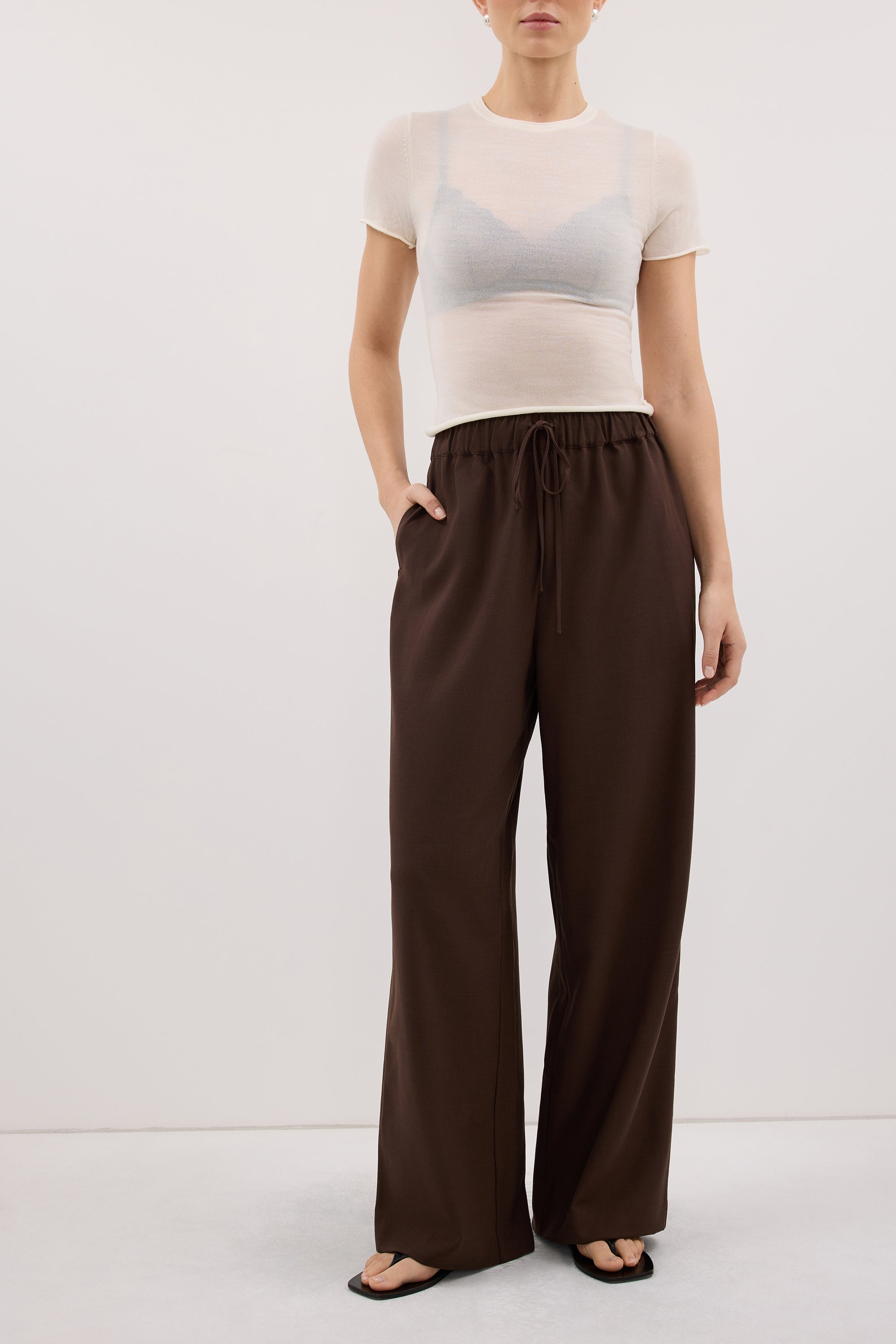 KENDALL MILK CHOC DRAWSTRING PANT - PRE ORDER